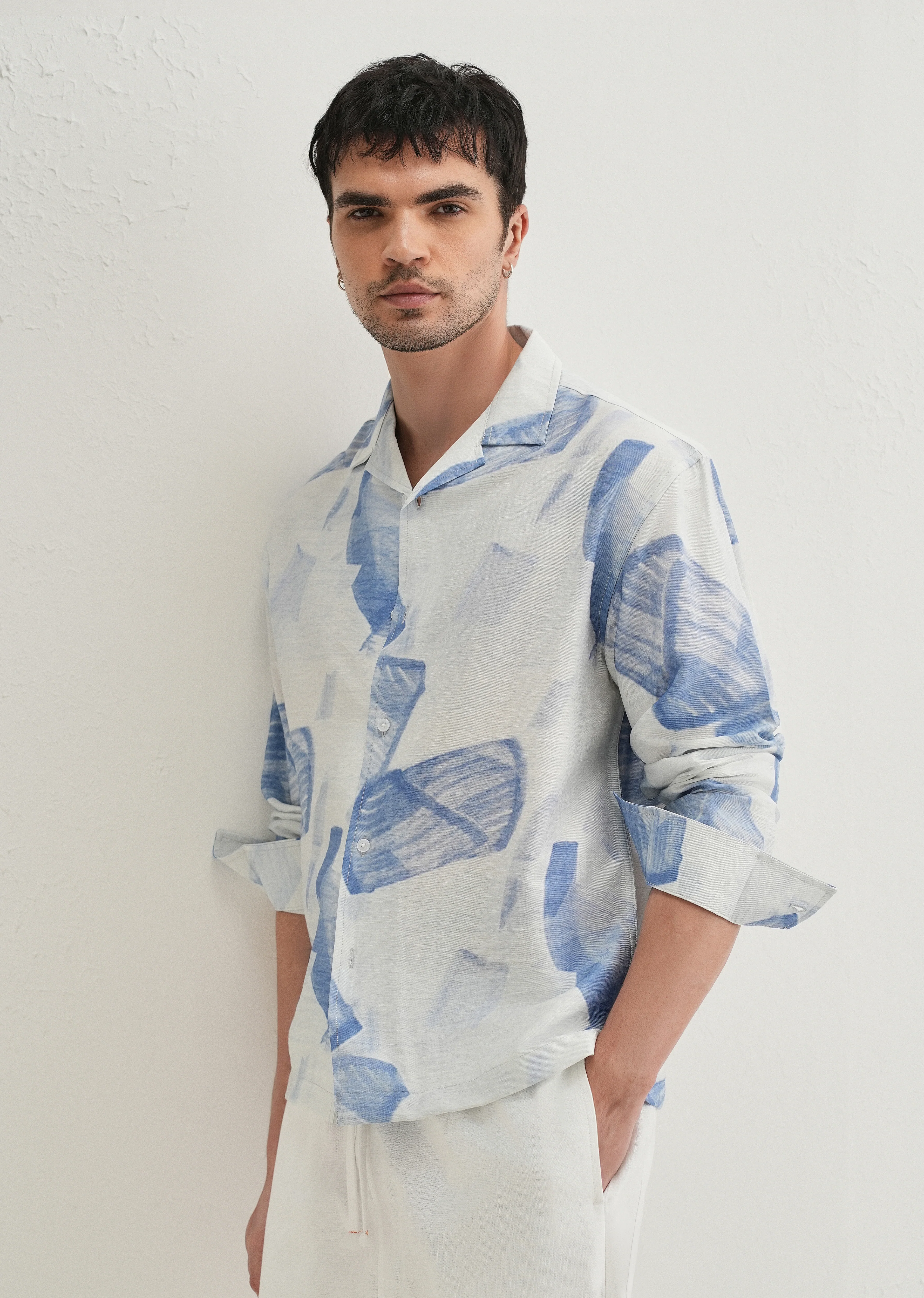 Blue Riviera Wash Printed Shirt - Image 7