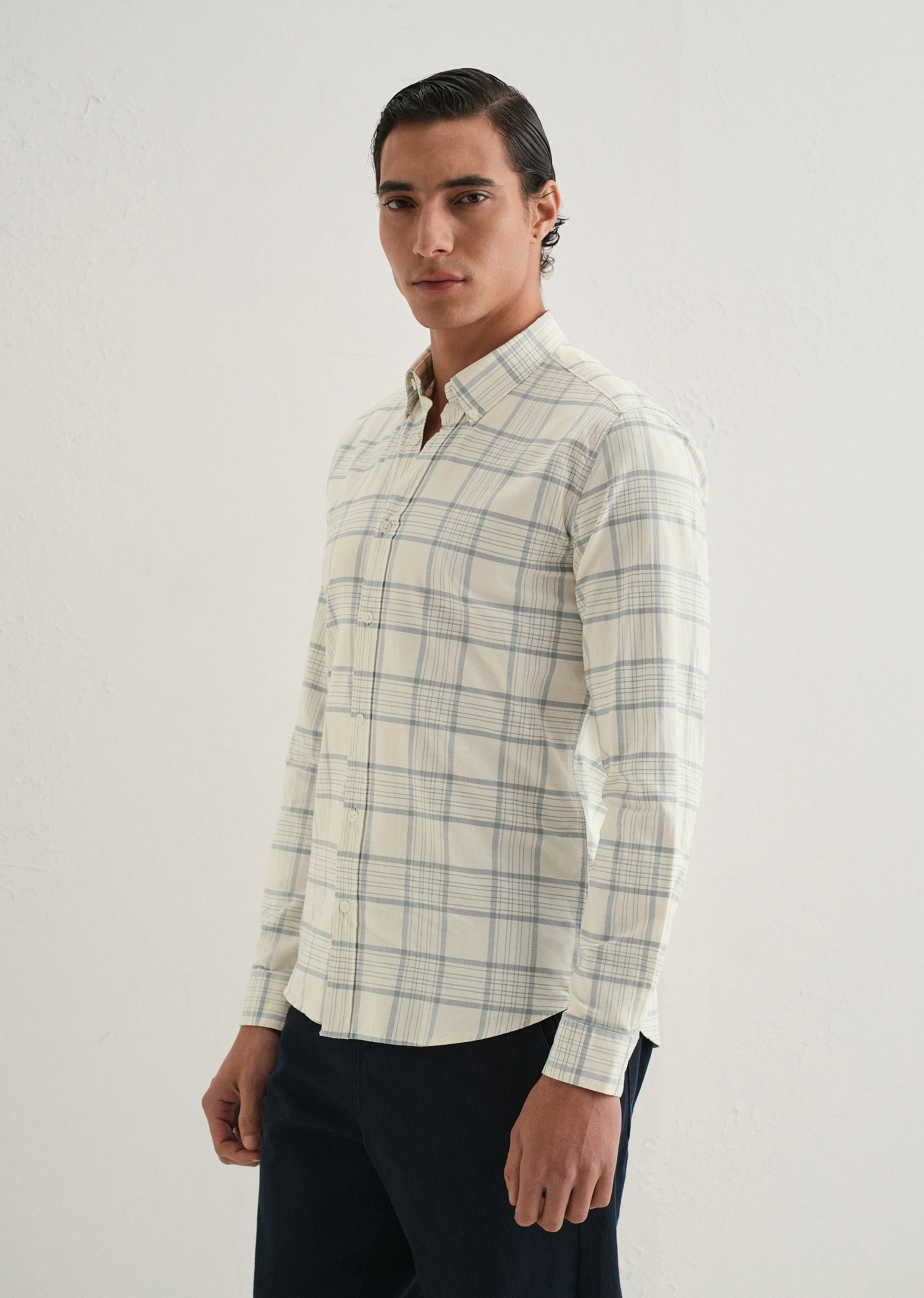 Blue Tattersall Check Shirt - Image 5
