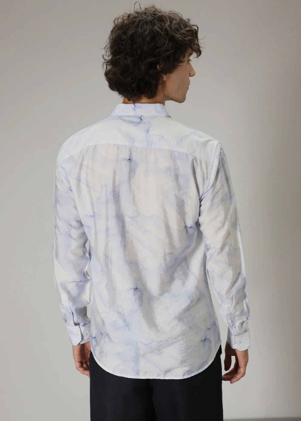 Blue Wash Print Shirt - Image 4