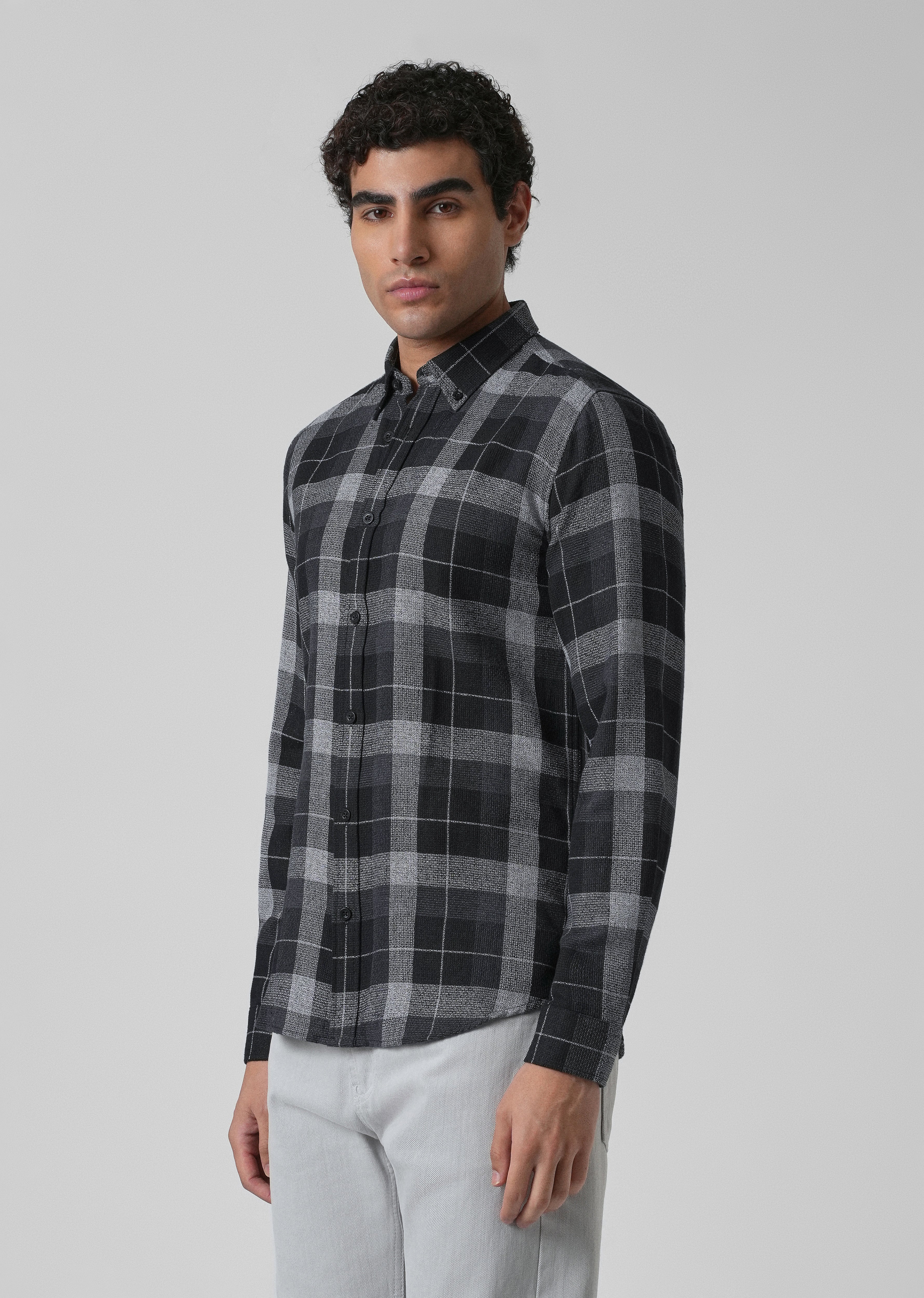 Melange Boldsquare Black Check Shirt - Image 4