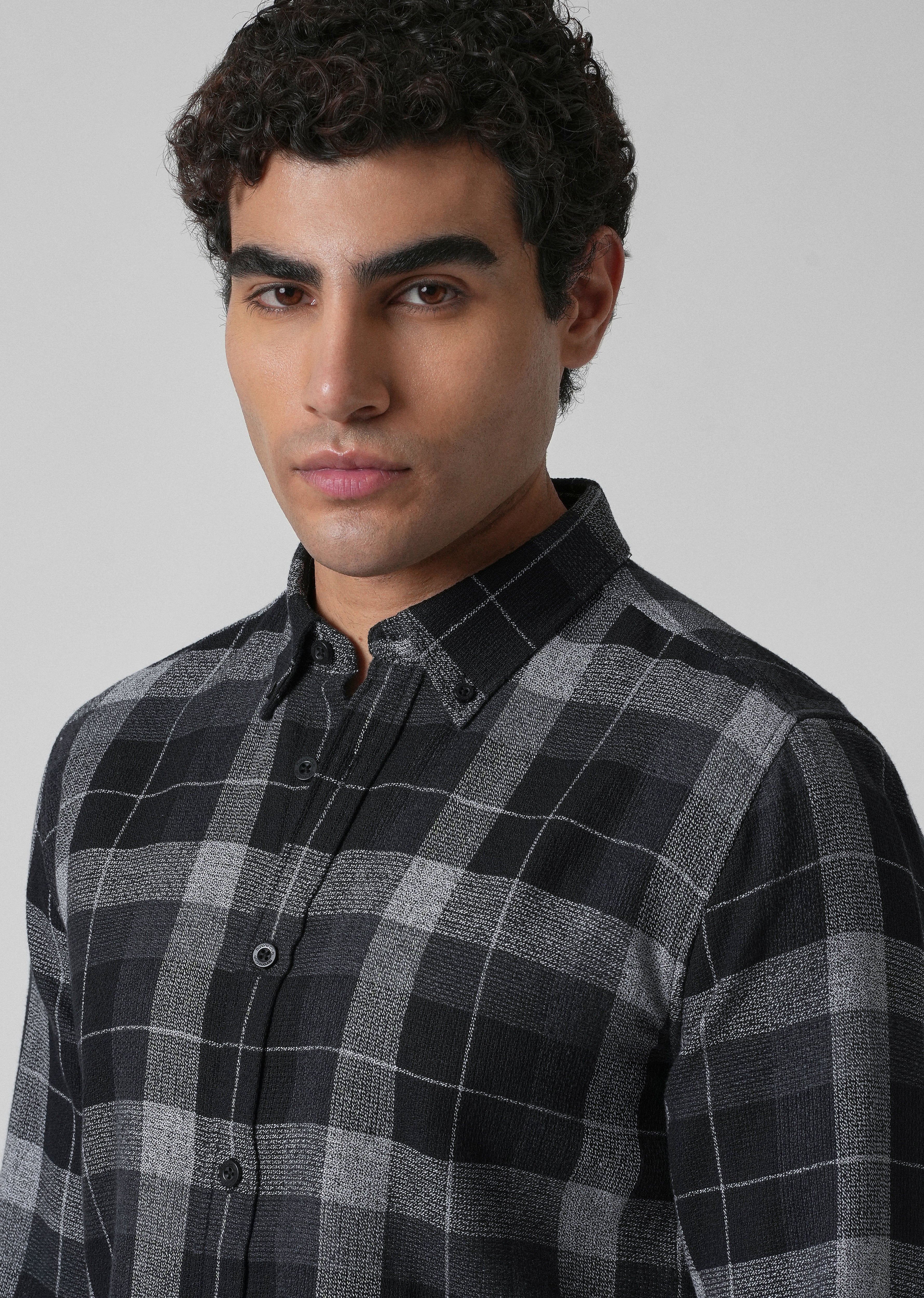 Melange Boldsquare Black Check Shirt - Image 5