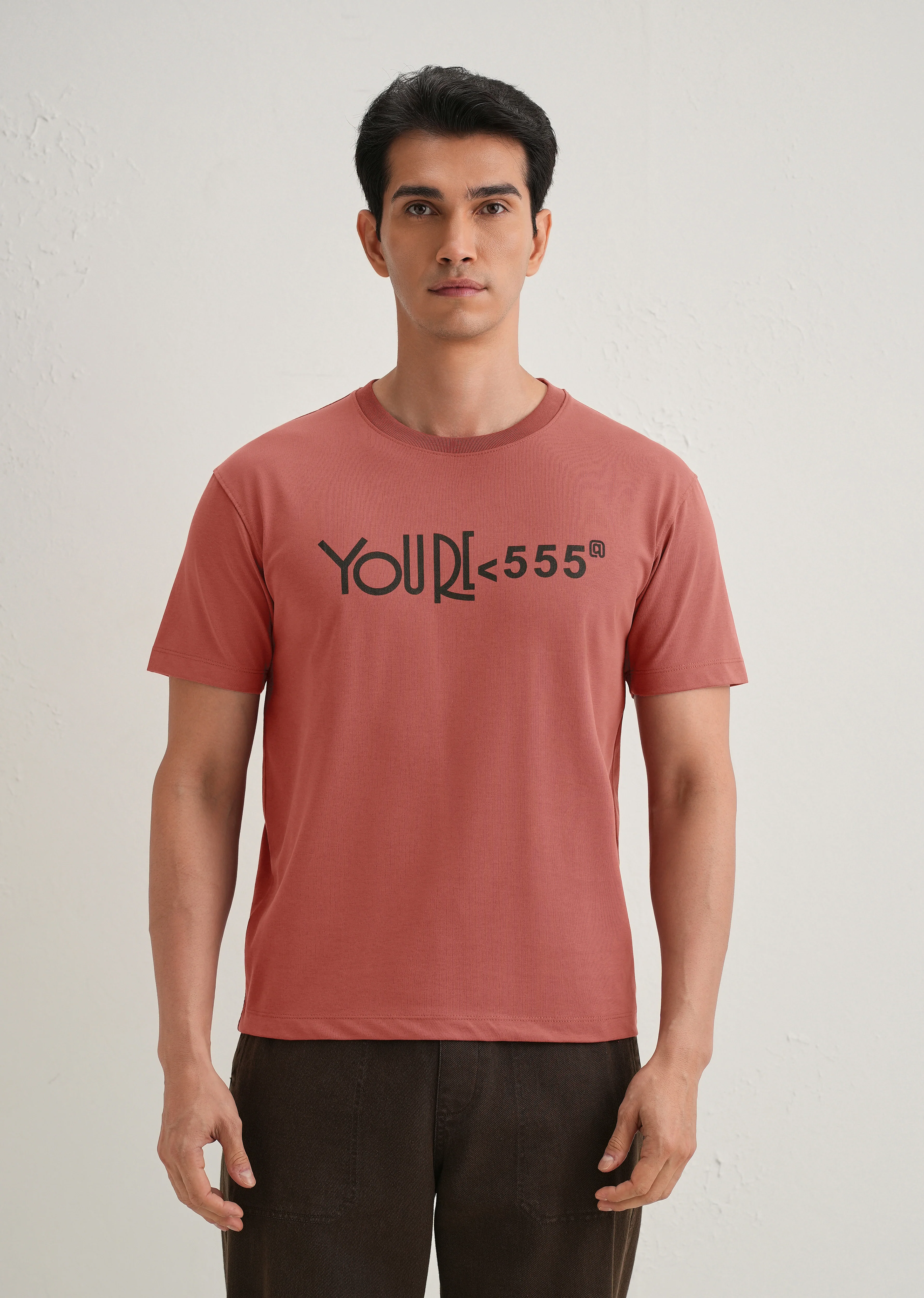 Brick Red Artistic Silhouette Back Print T- Shirt - Image 3