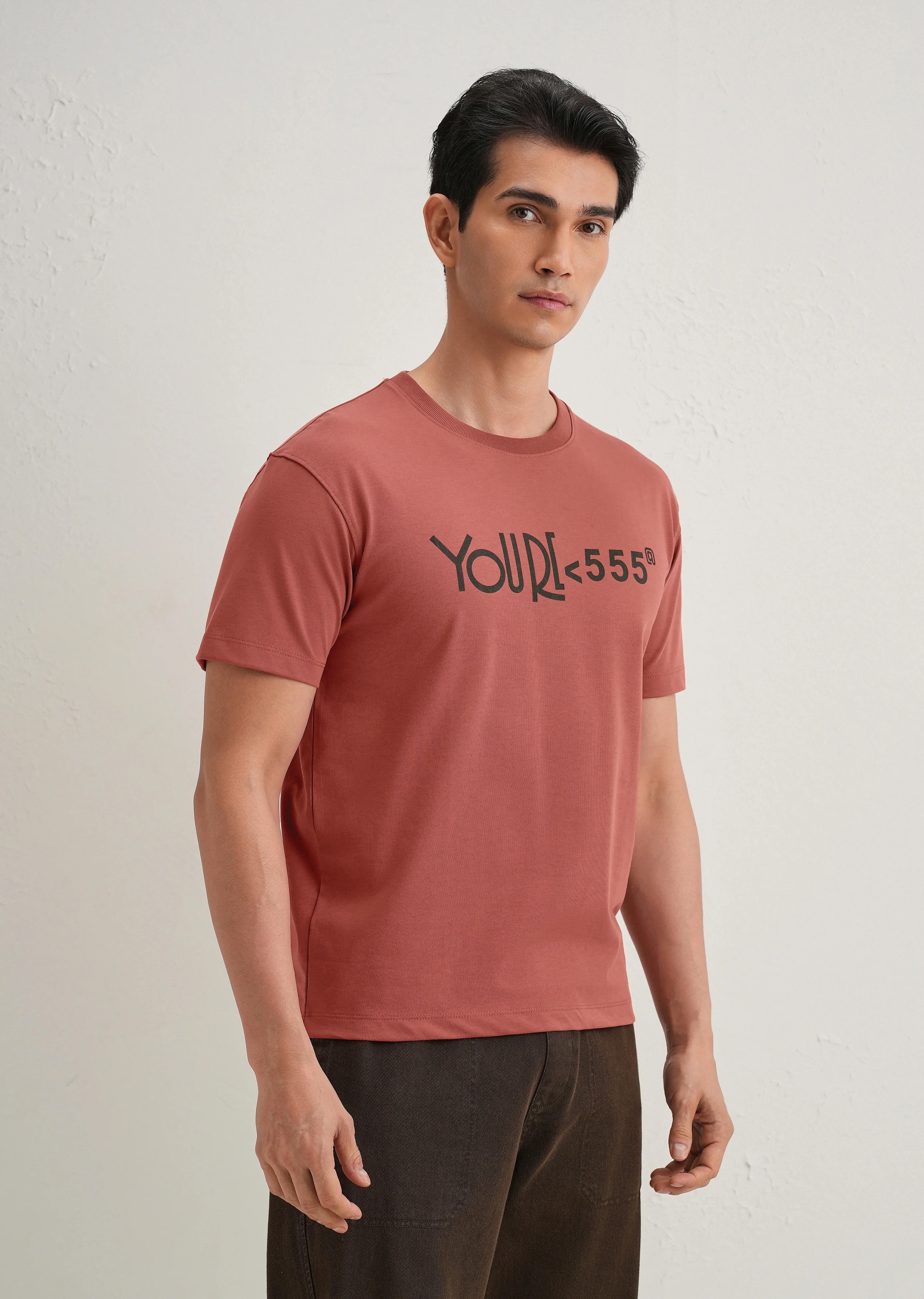 Brick Red Artistic Silhouette Back Print T- Shirt - Image 5