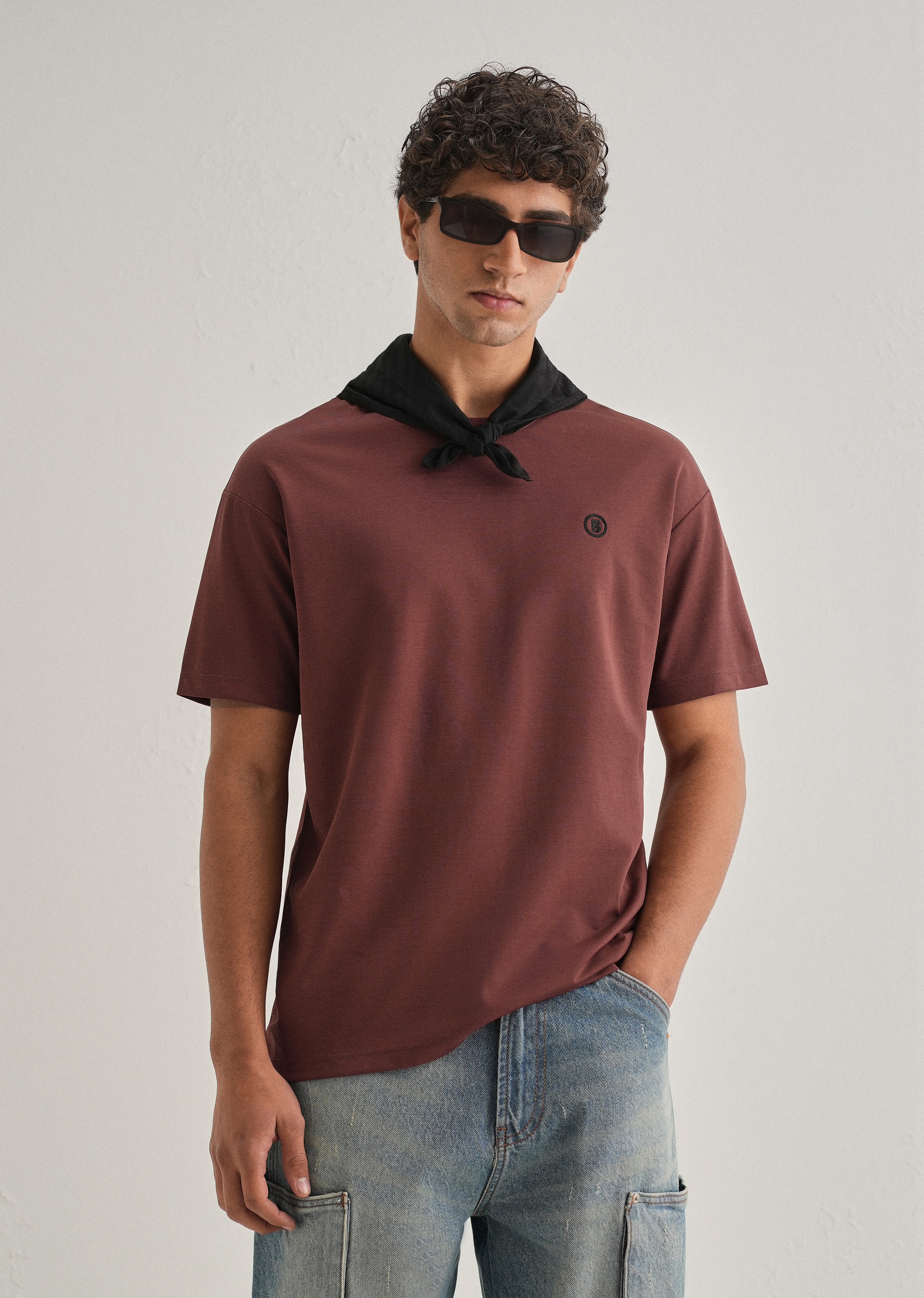 Brick Red Crew Neck T-shirt - Image 3