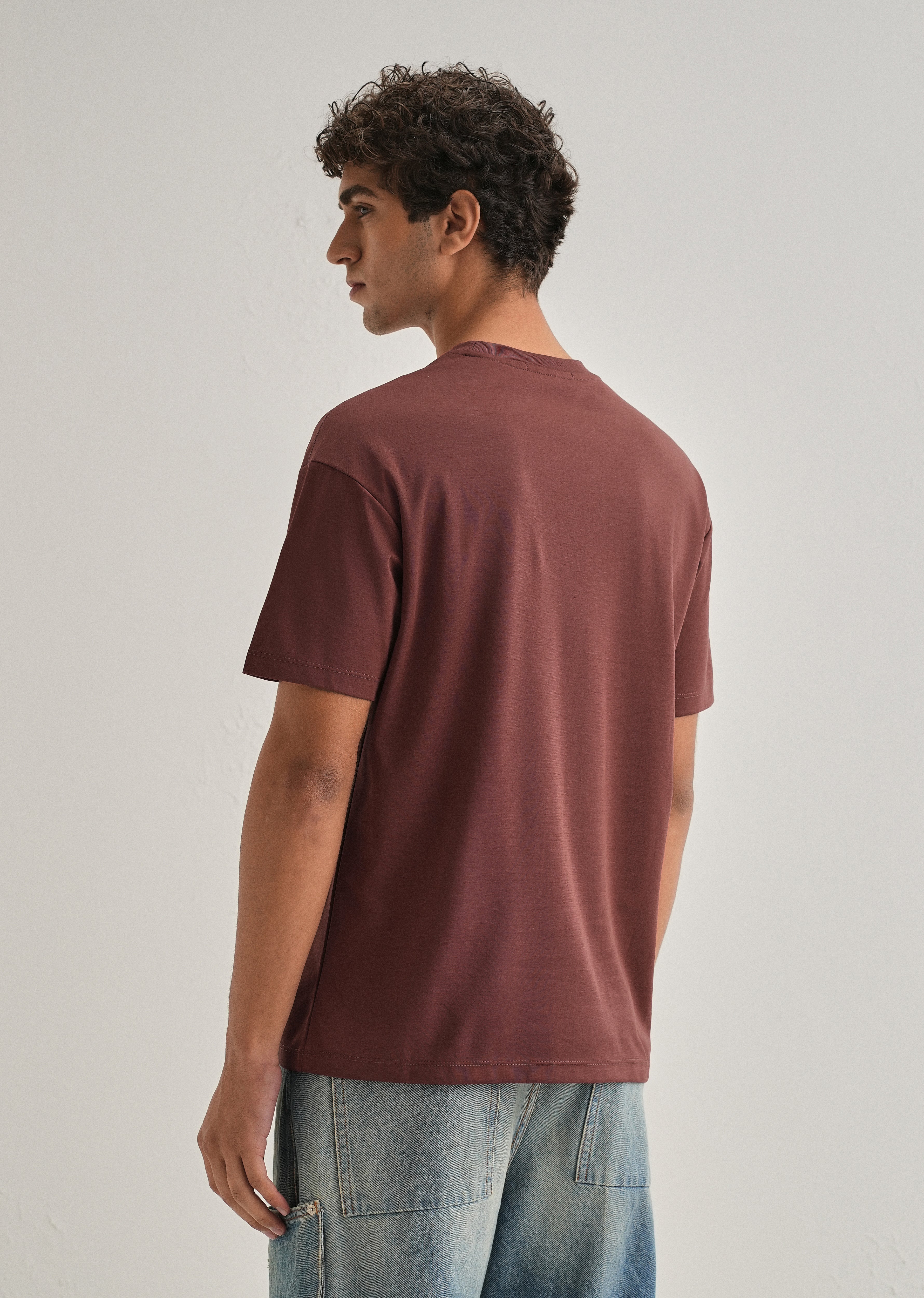 Brick Red Crew Neck T-shirt - Image 4