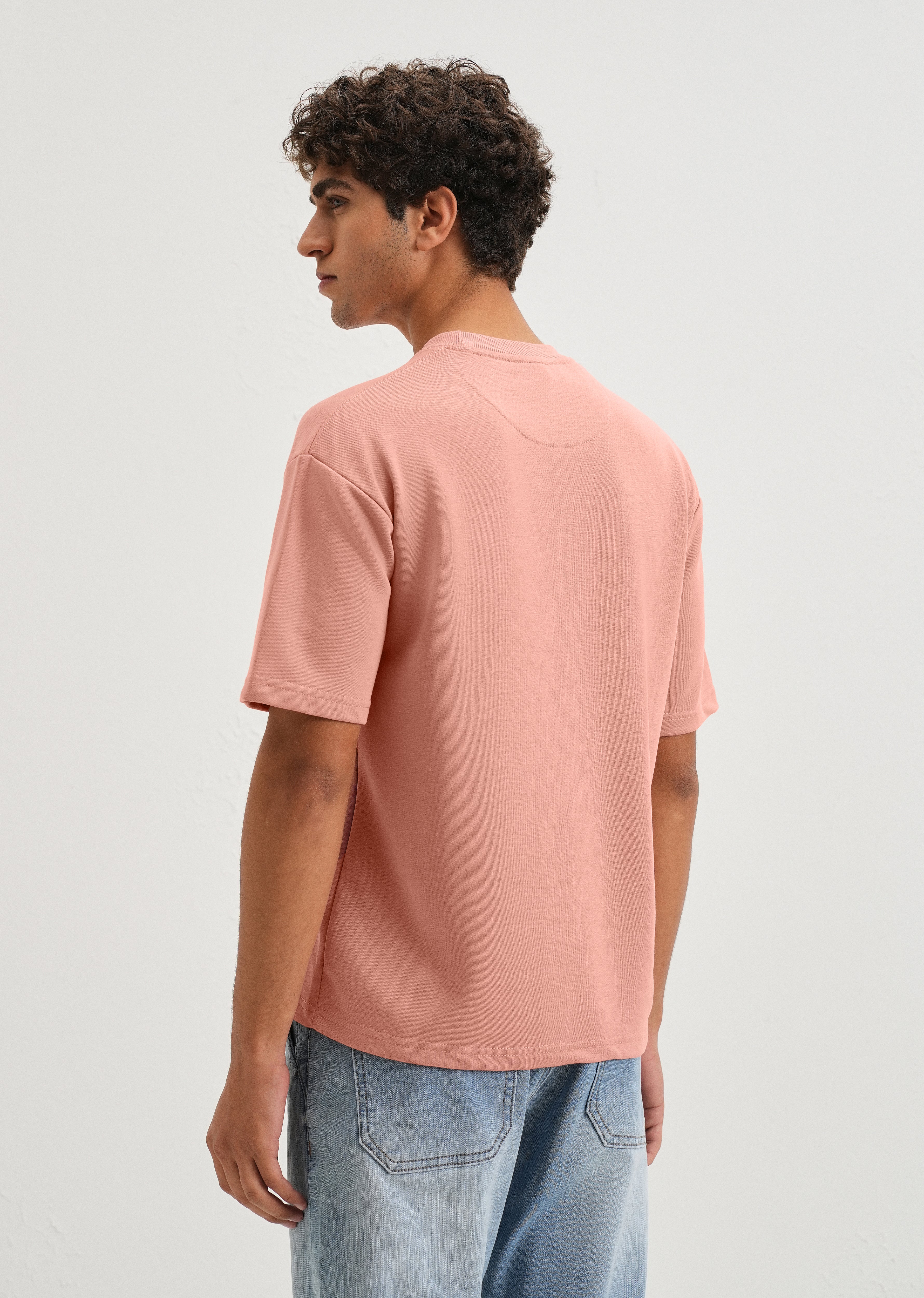 Brio Pink Plain Oversized Basic T-shirt - Image 2