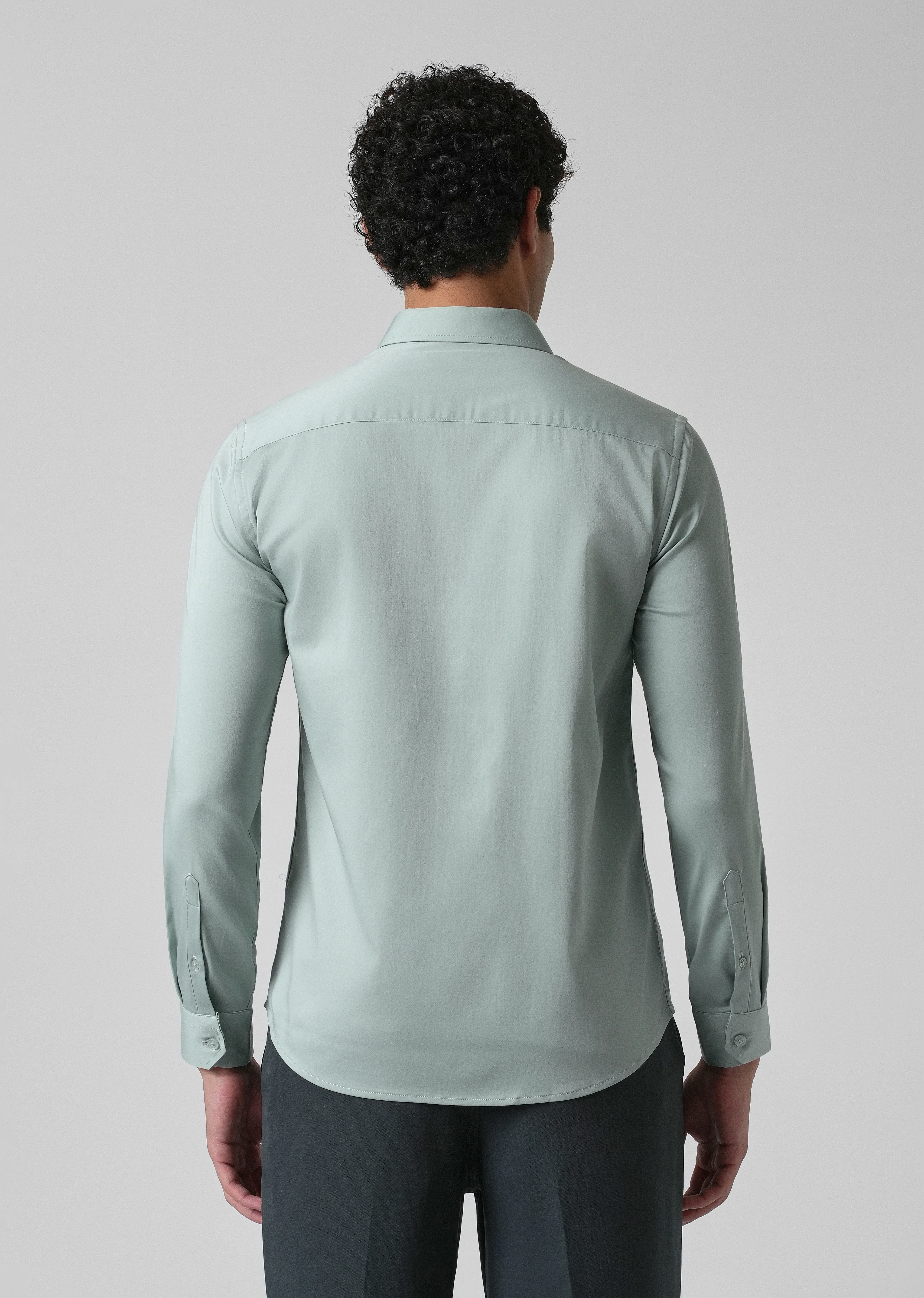Brook Green Plain Satin Shirt - Image 2