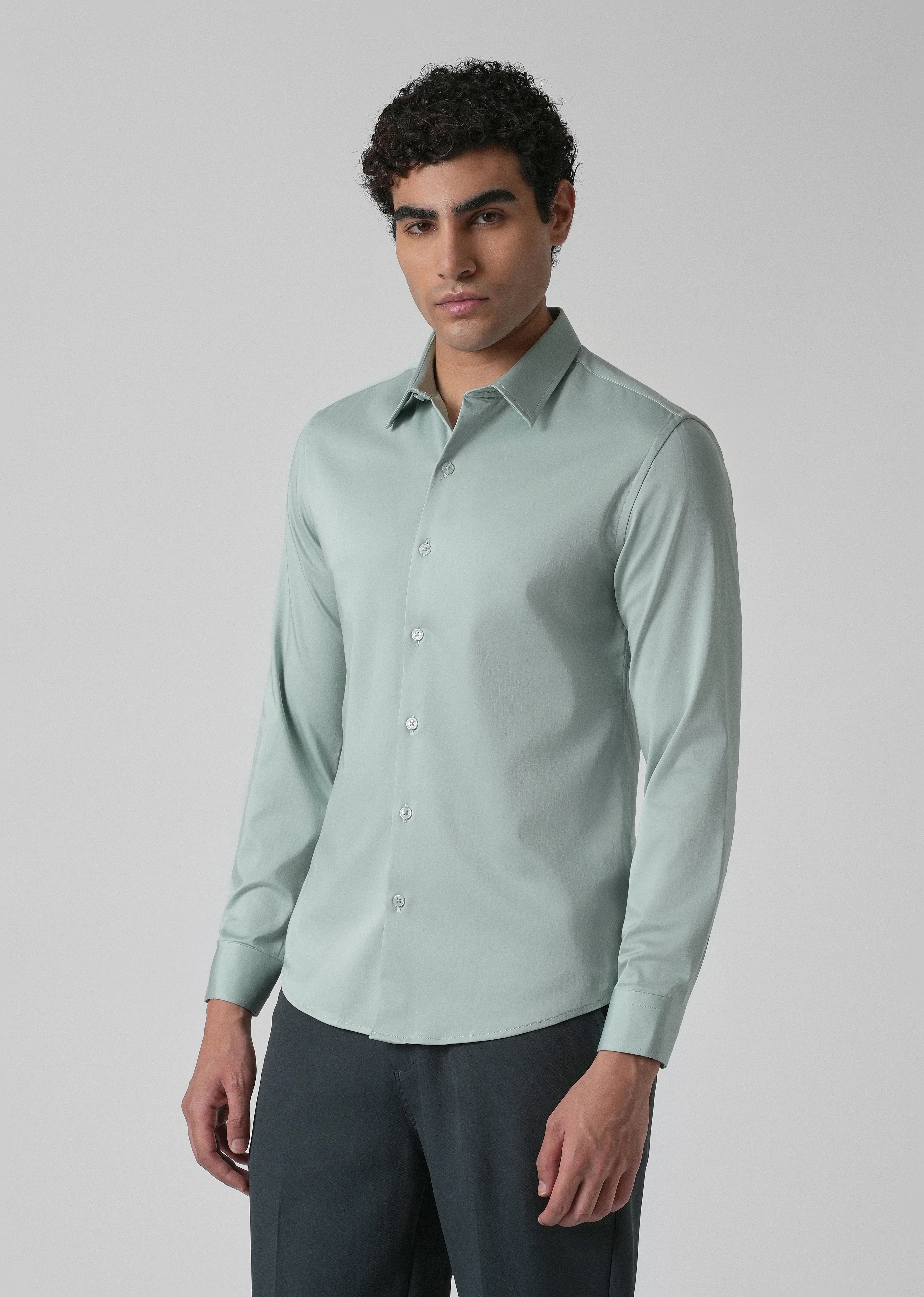 Brook Green Plain Satin Shirt - Image 4