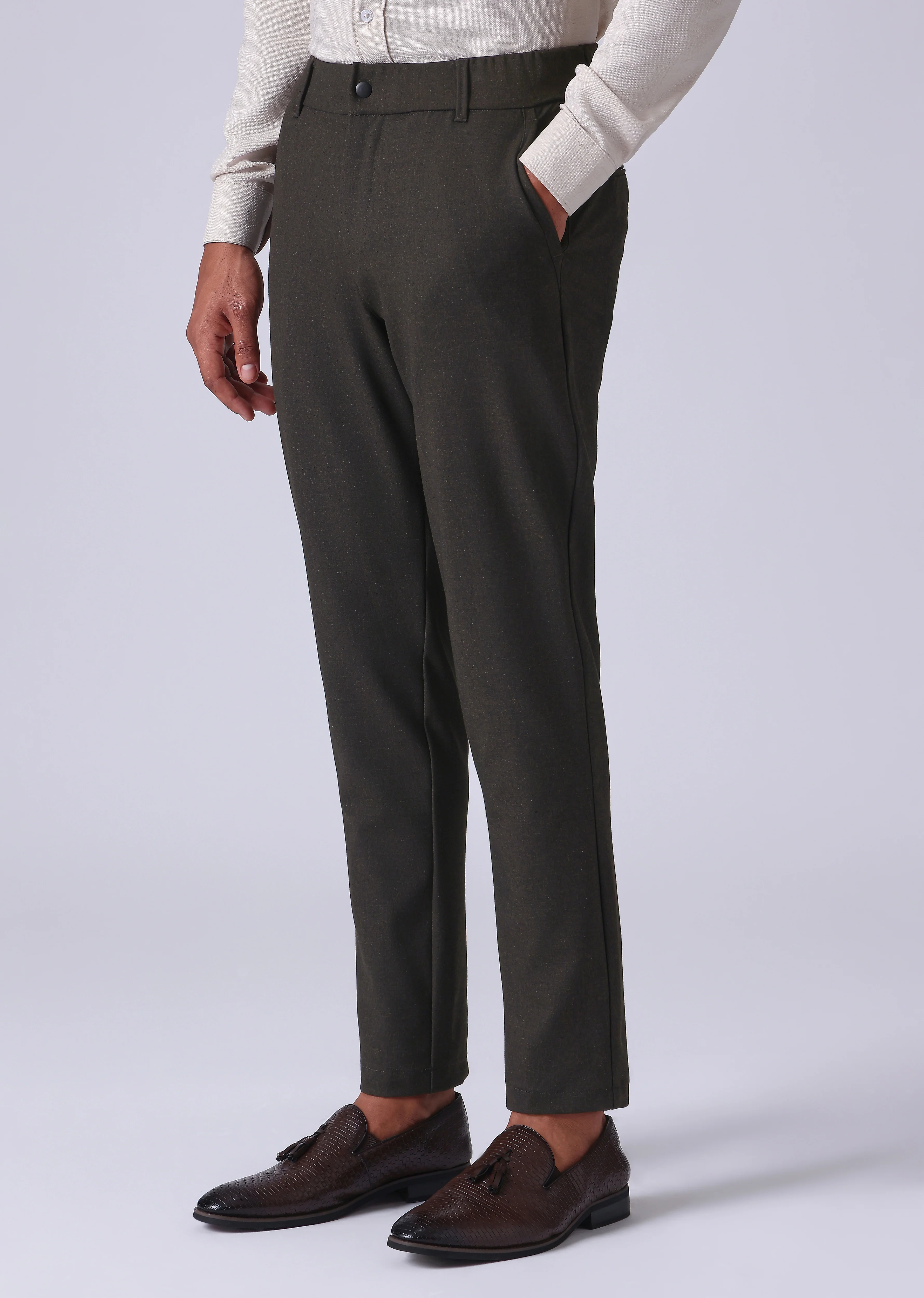 Brown 8 Way Stretch Trousers - Image 4