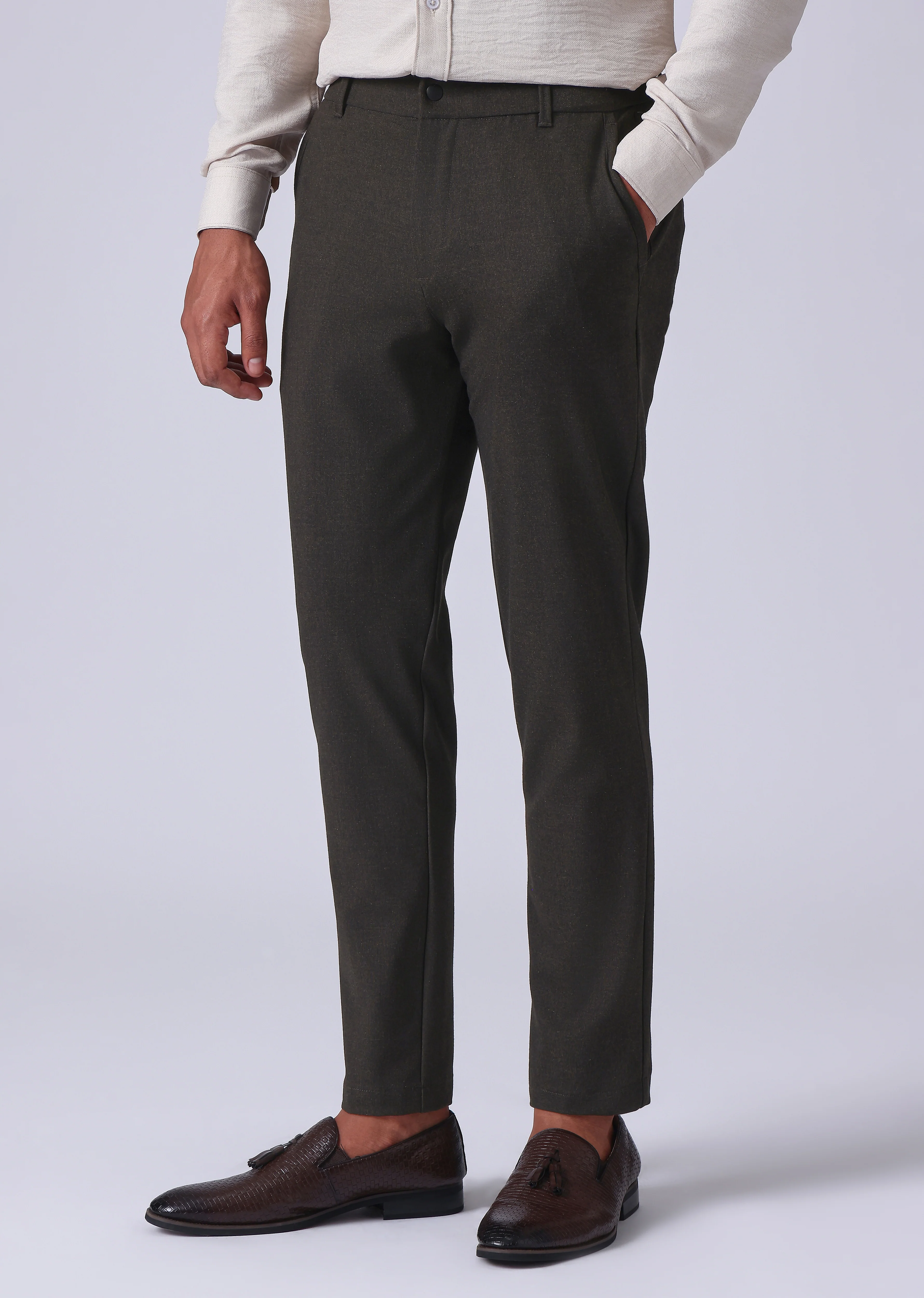 Brown 8 Way Stretch Trousers - Image 7