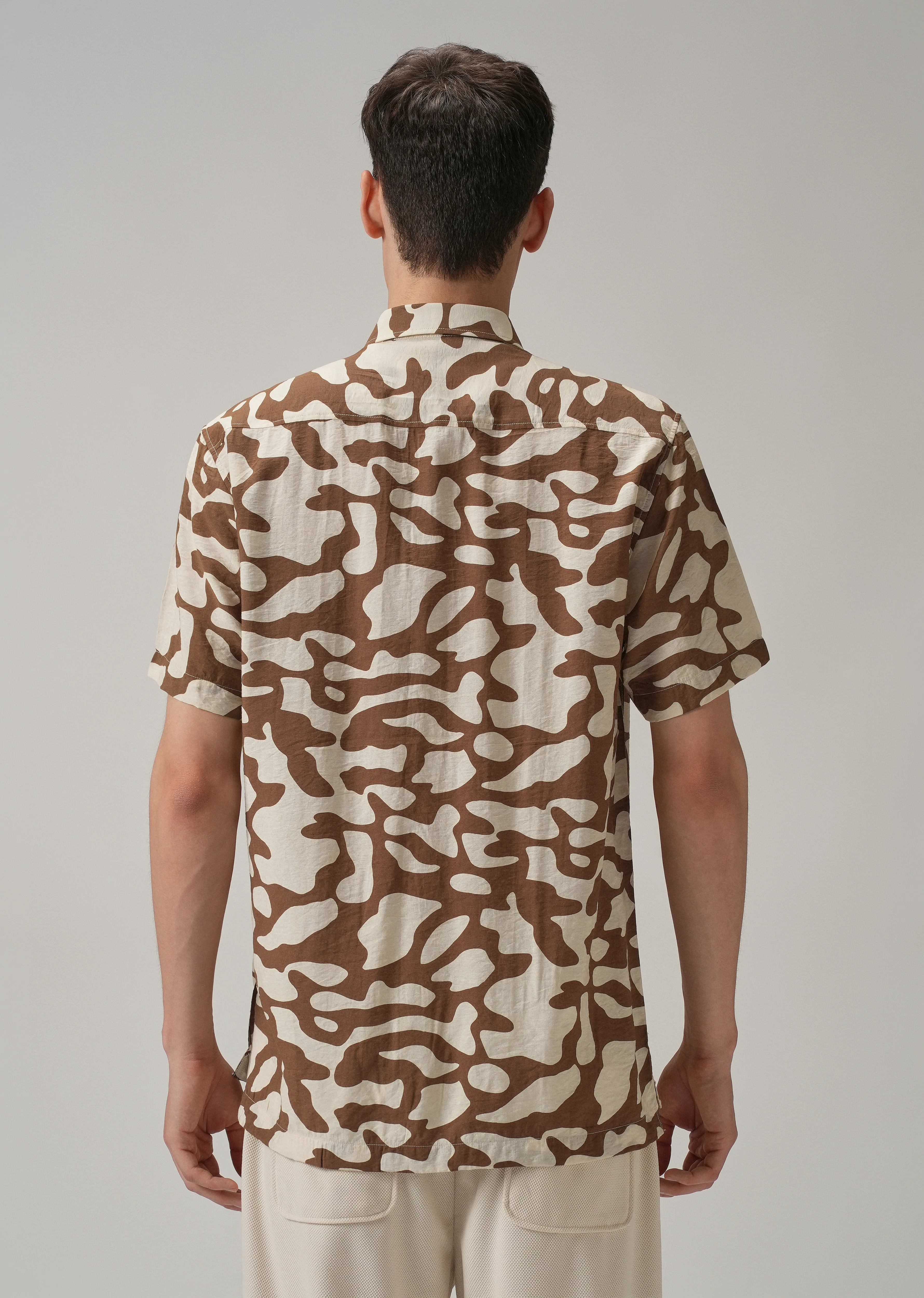 Brown Abstract Printed Shirt - Image 2