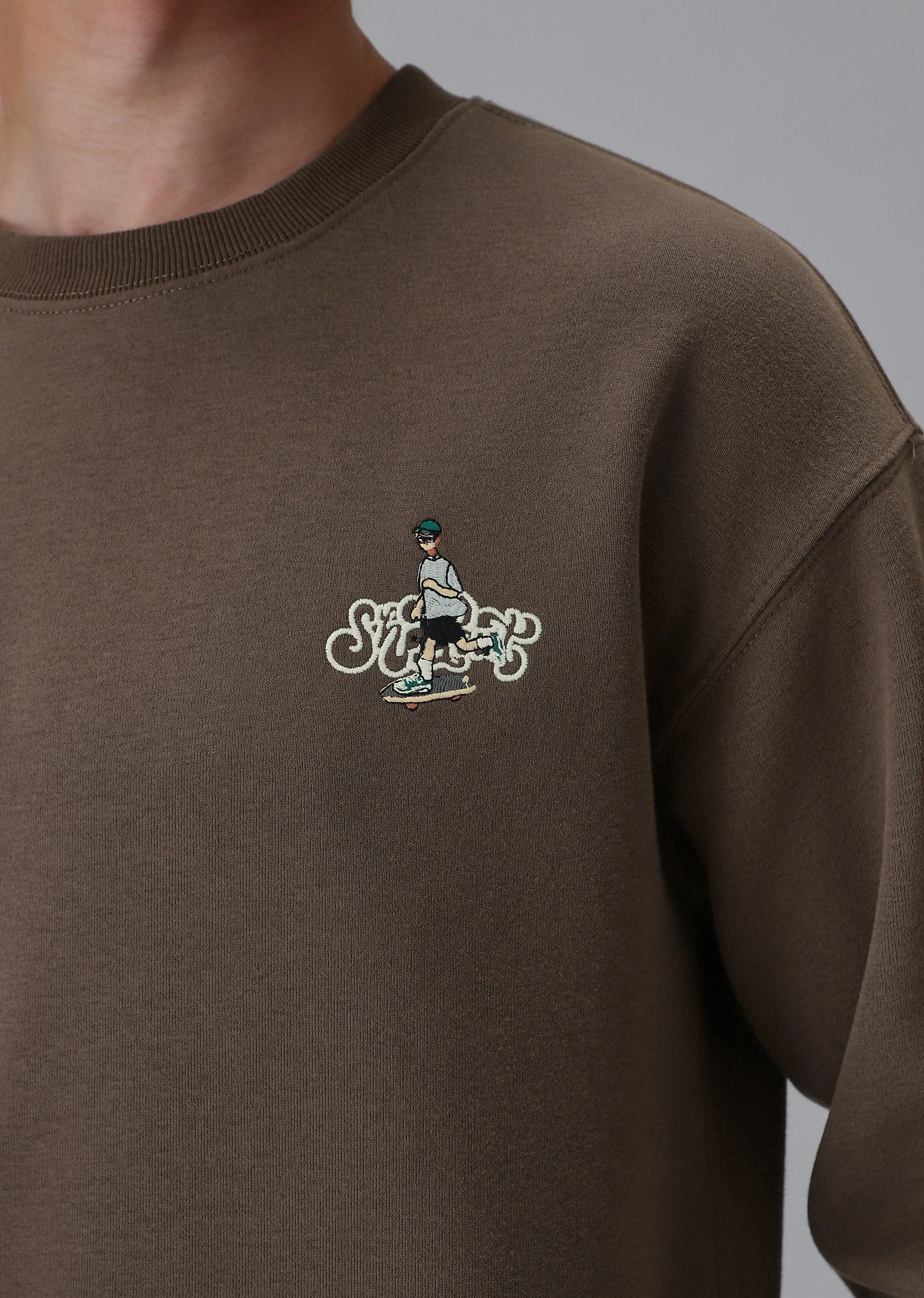 Brown Back Emboss Sweatshirt - Image 5