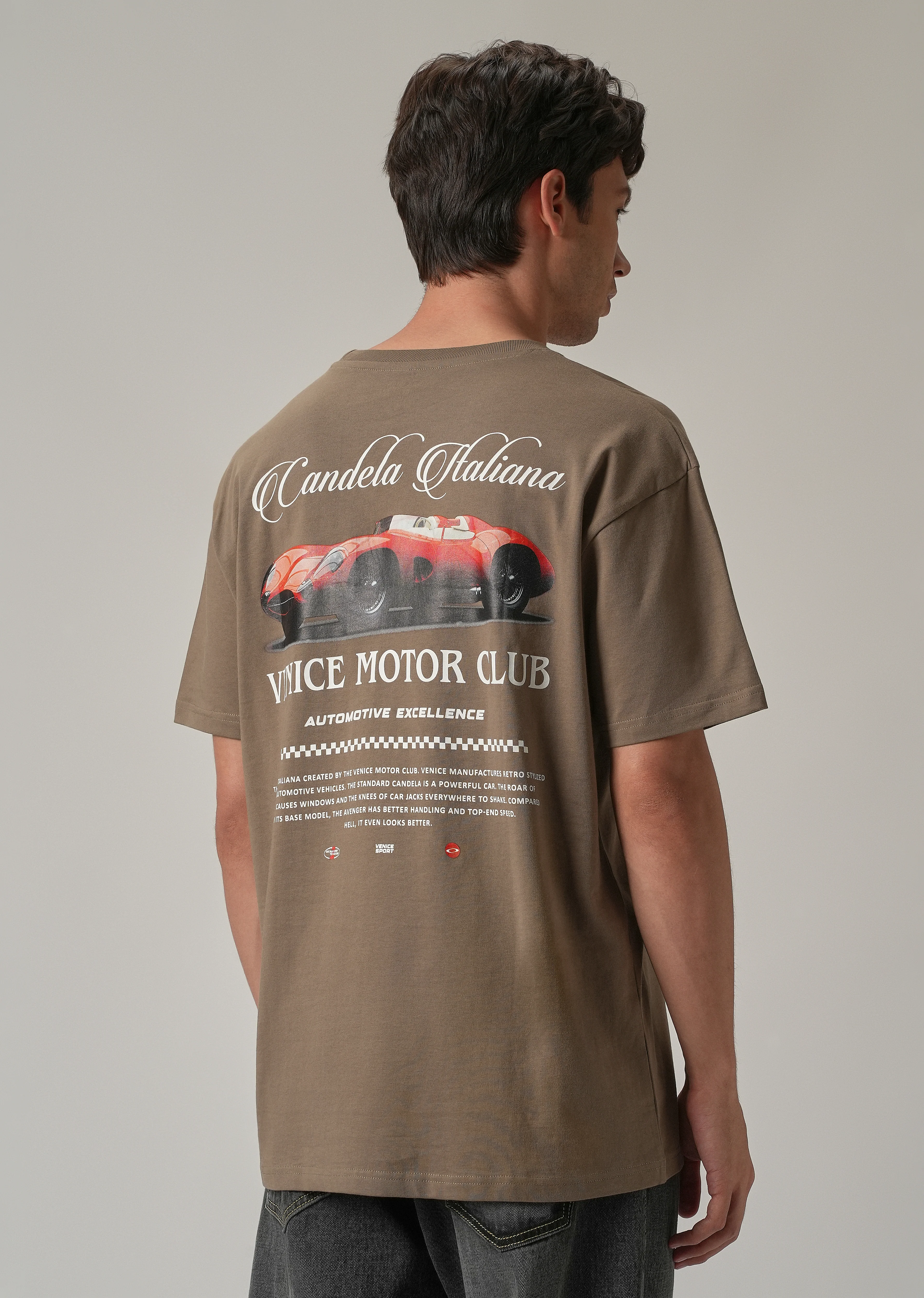 Brown Back Print Oversized T-shirt - Image 5