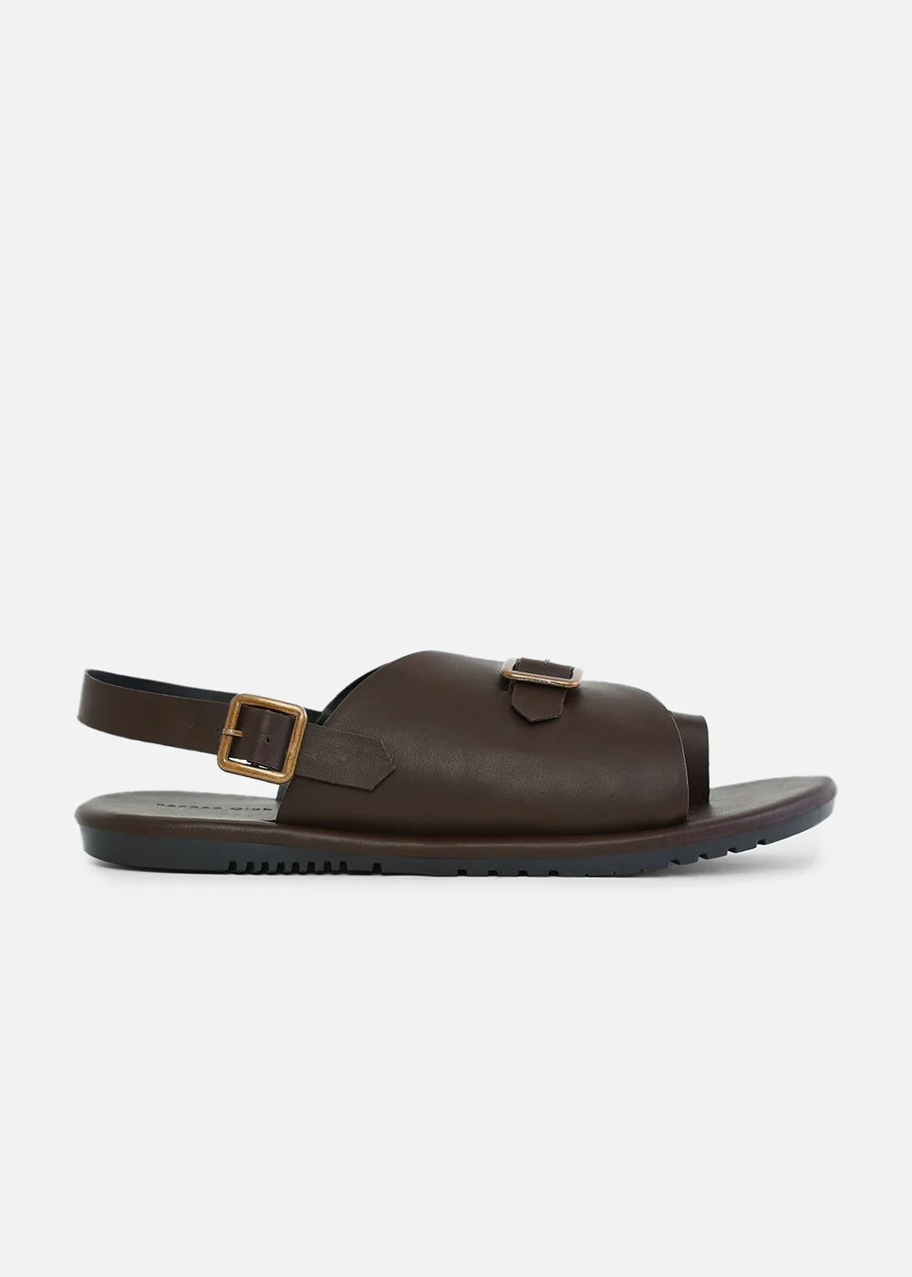 Brown Buckle Detail Cross Strap Sandals - Image 4