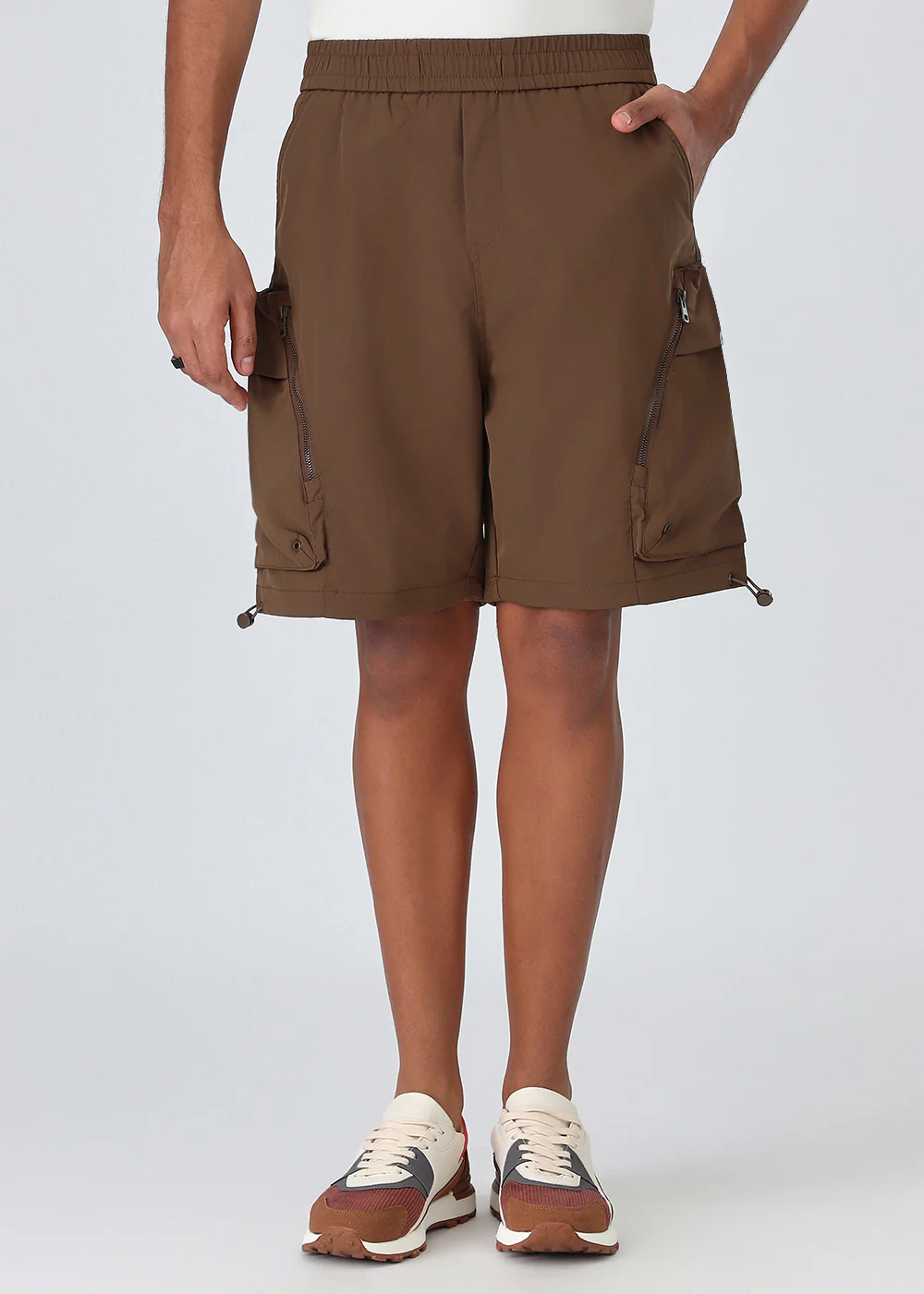 Brown Cargo Pocket Shorts - Image 3