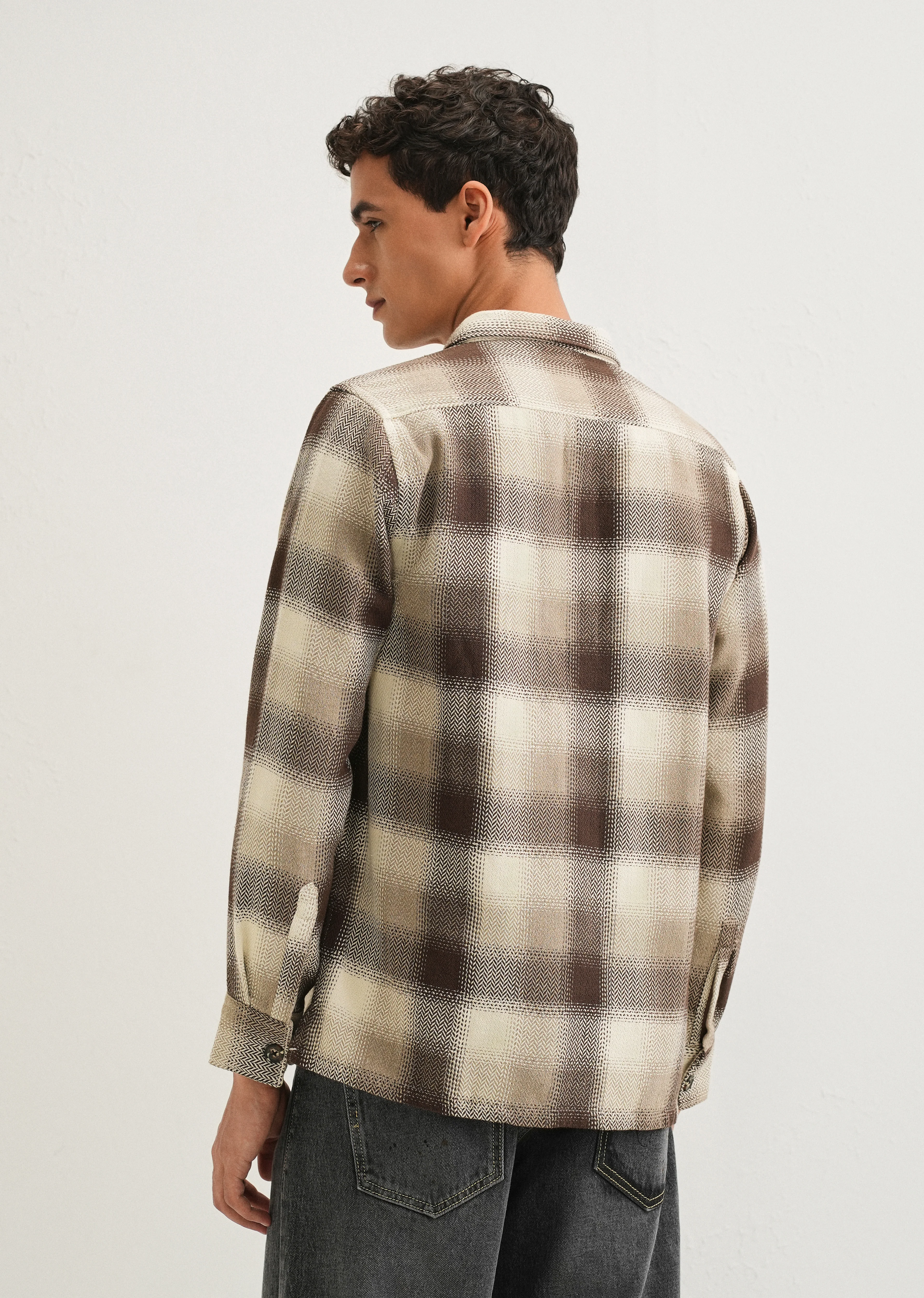 Brown Checked Overshirt - Image 2
