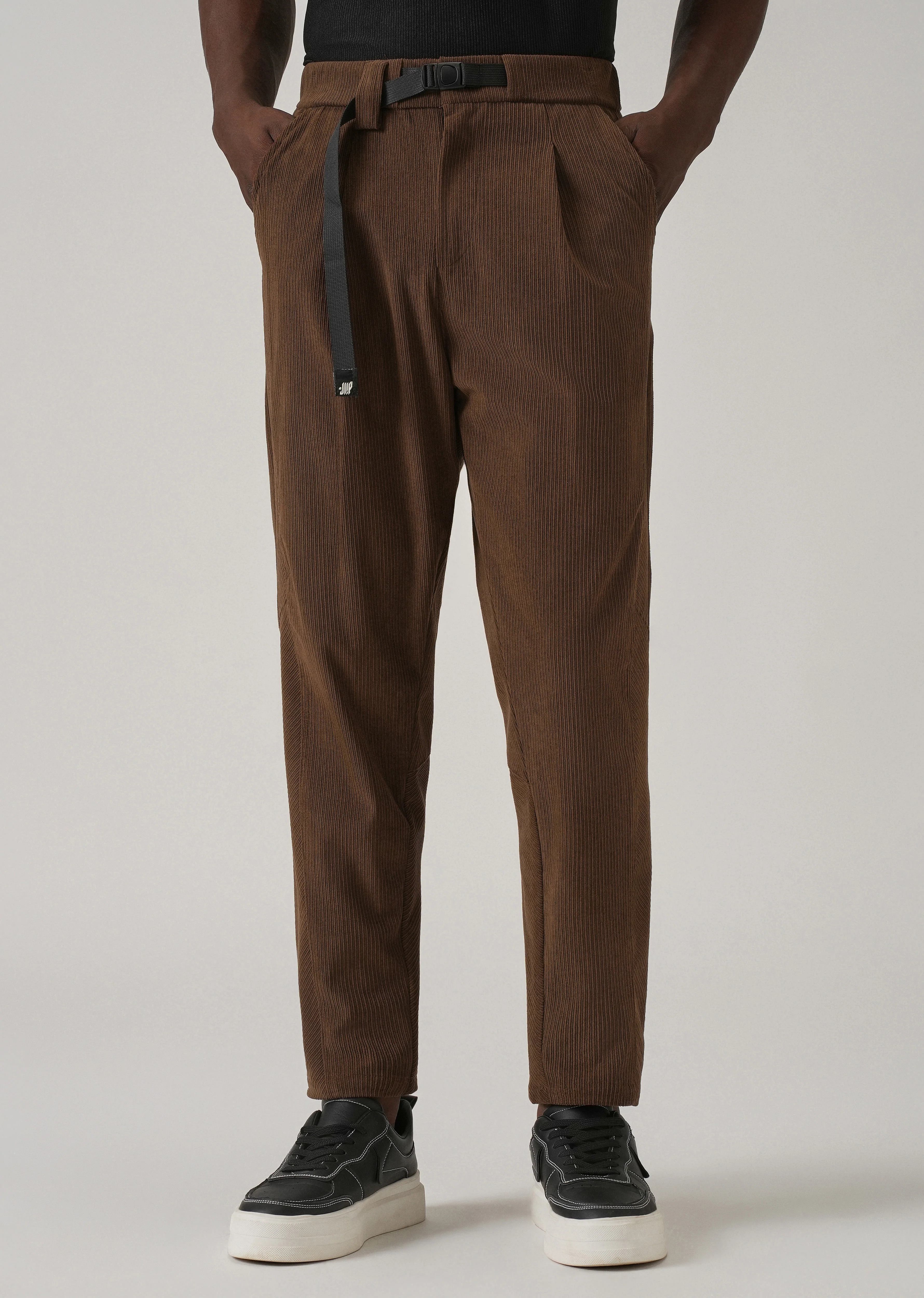 Brown Corduroy Belted Pant - Image 7