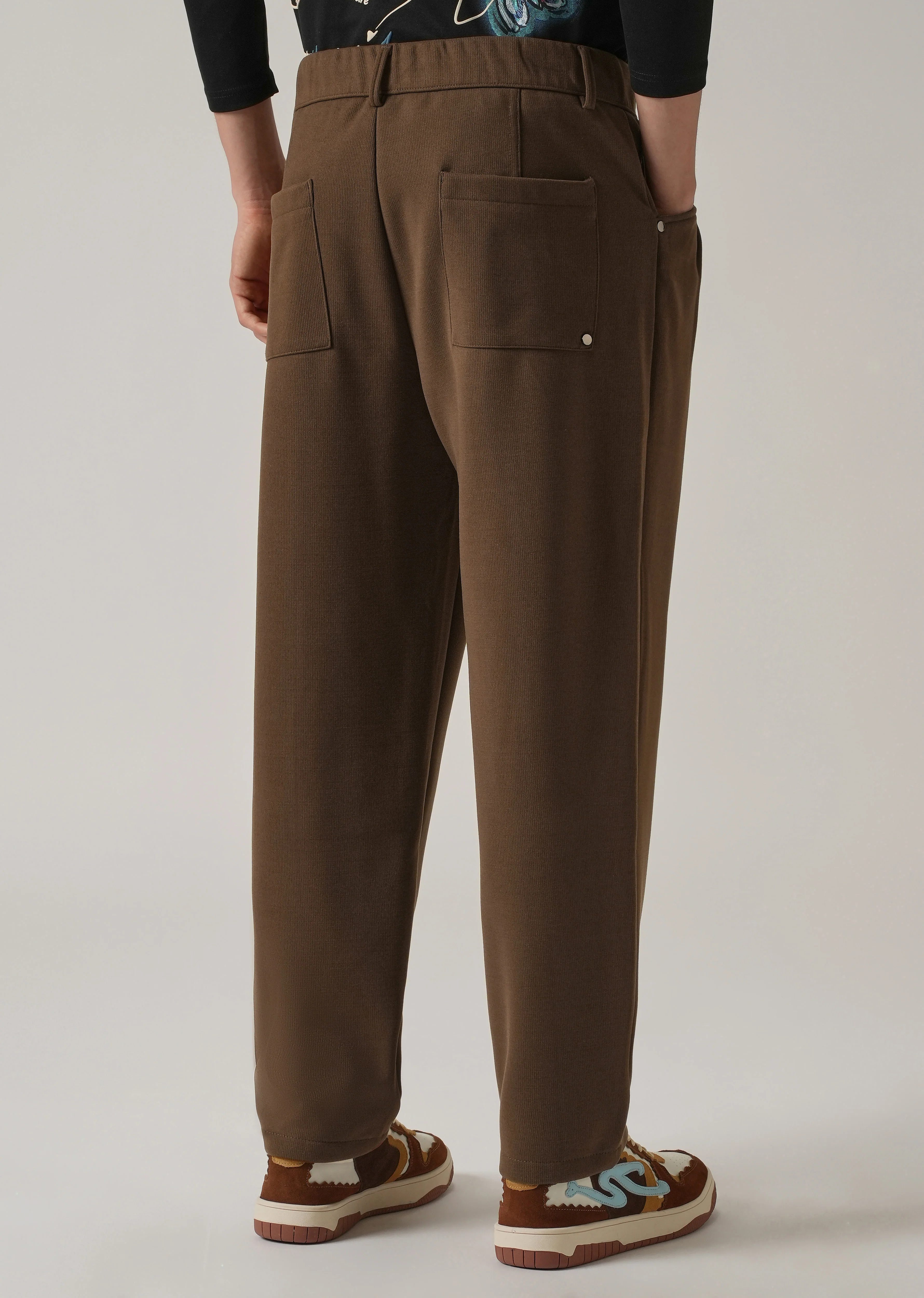 Brown Corduroy Relaxed Fit Drawstring Pant - Image 2