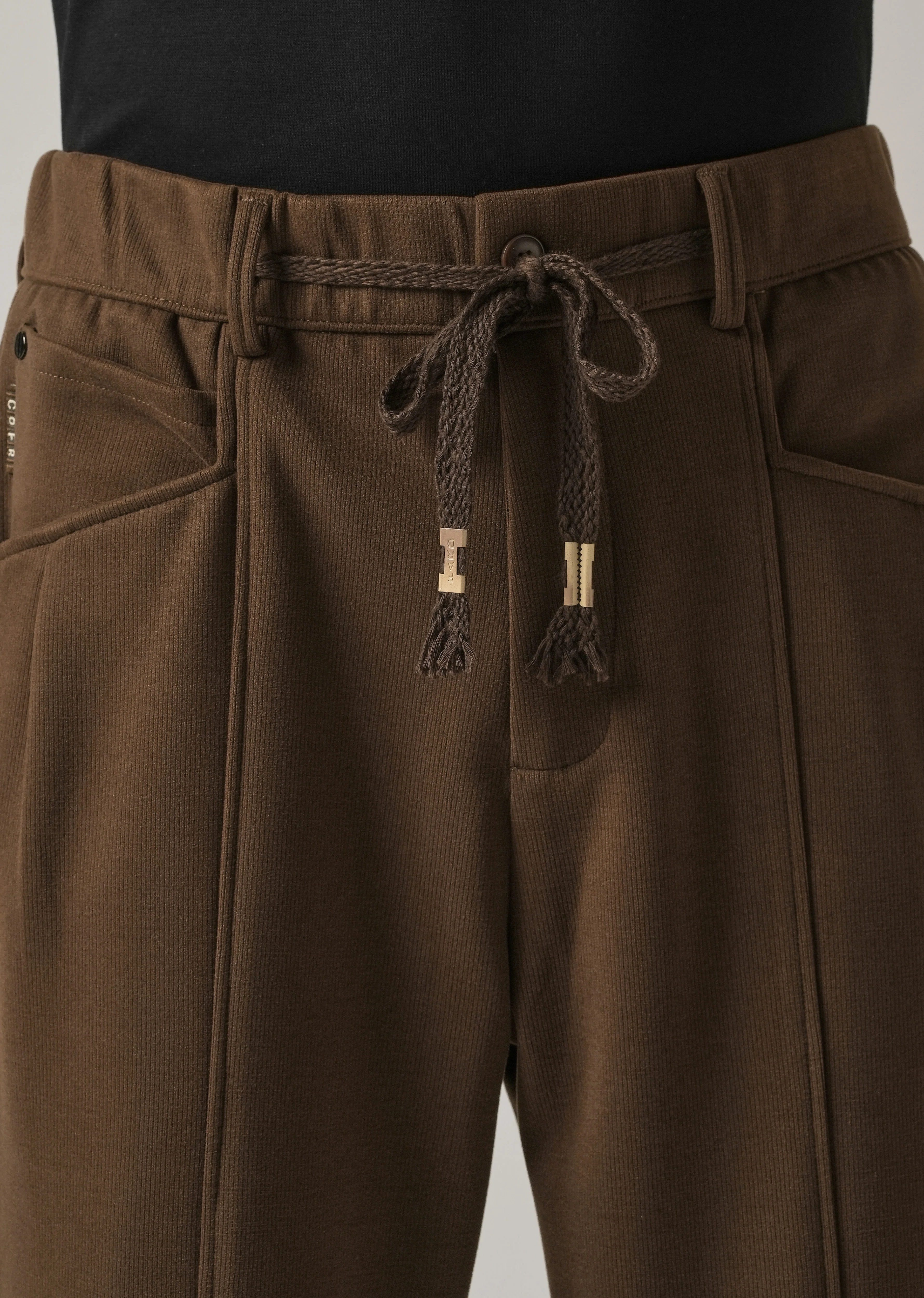 Brown Corduroy Relaxed Fit Drawstring Pant - Image 5