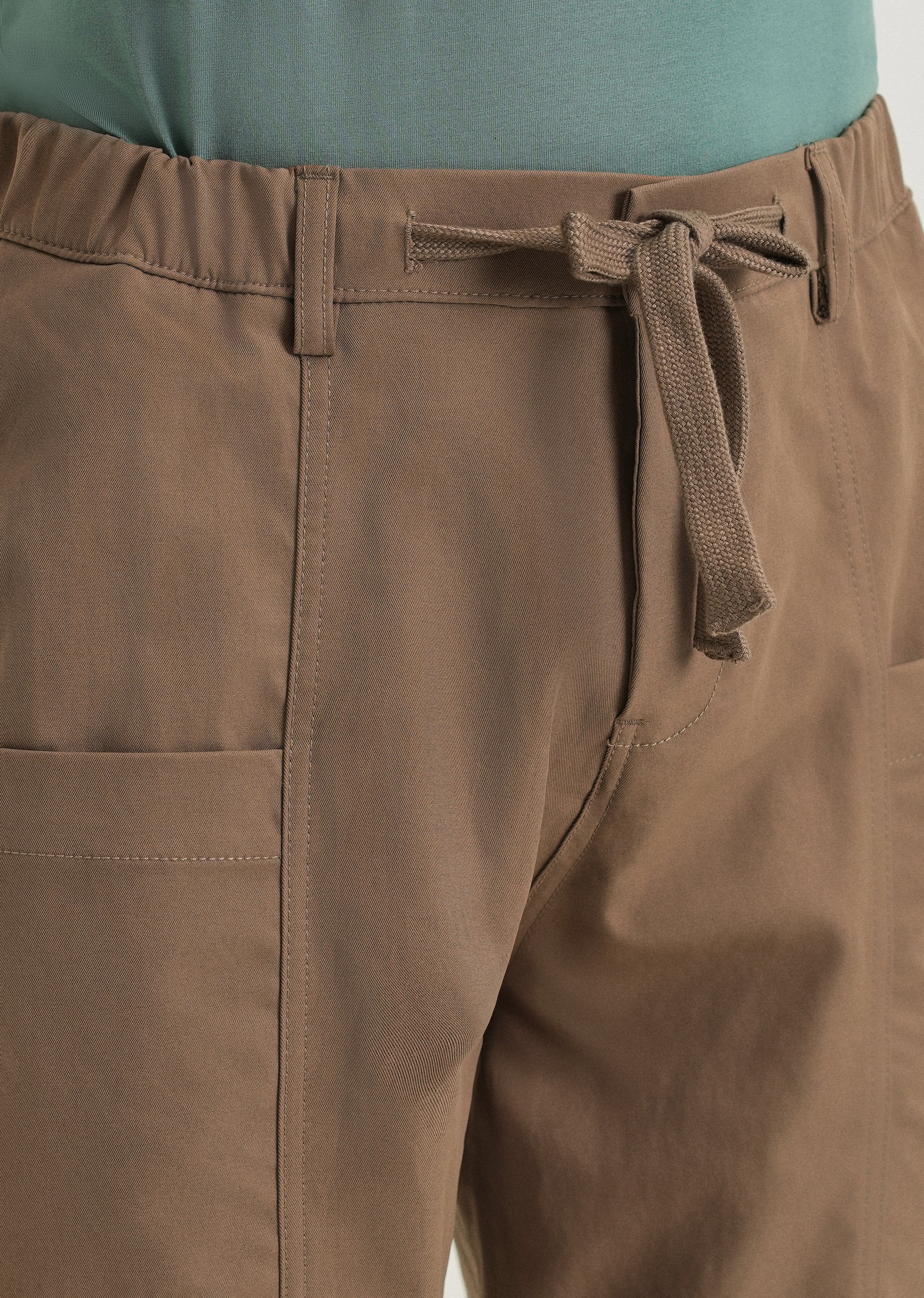 Brown Drawstring Panel Cargo Pant - Image 5