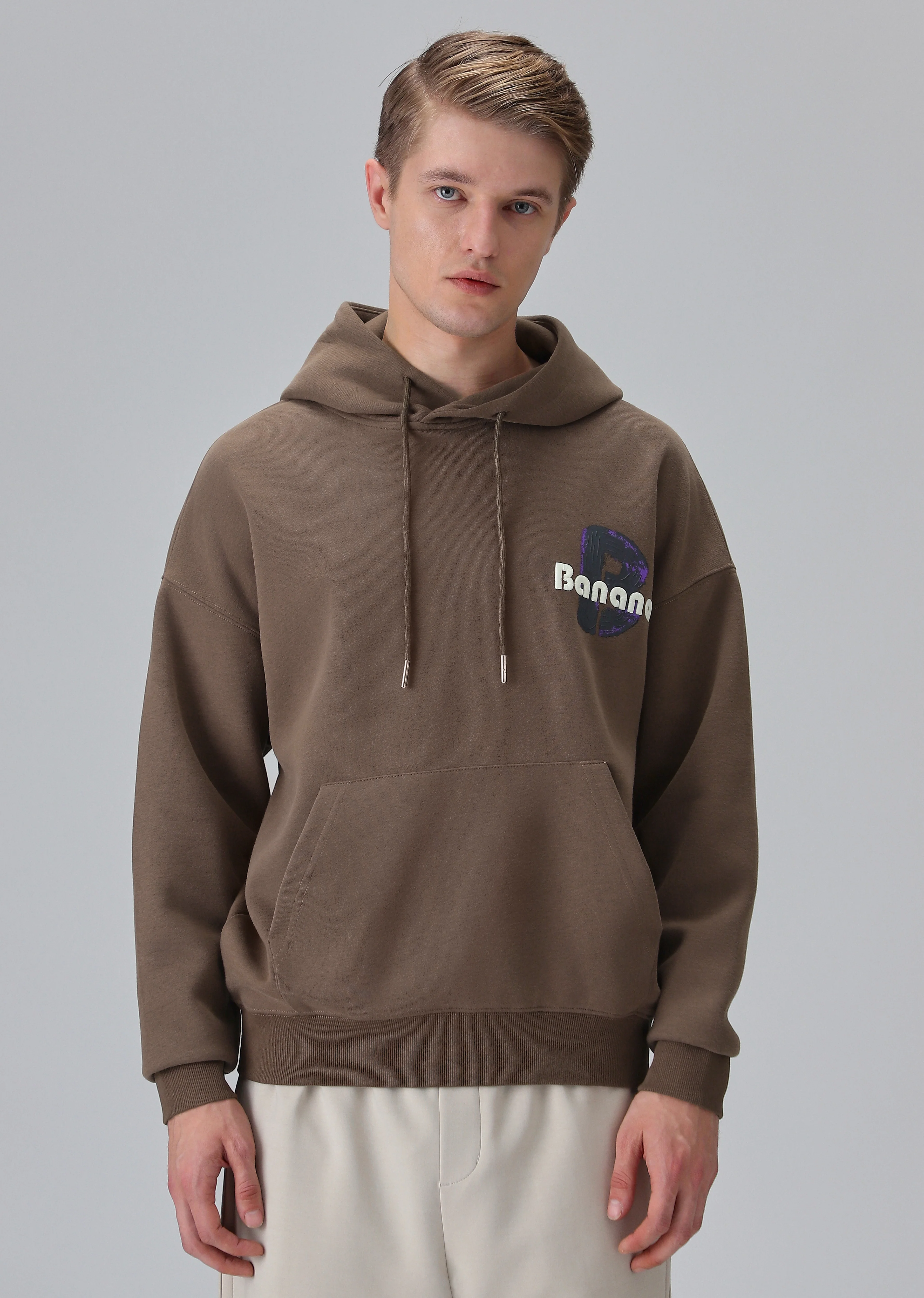Brown Embossed Hoodie - Image 3