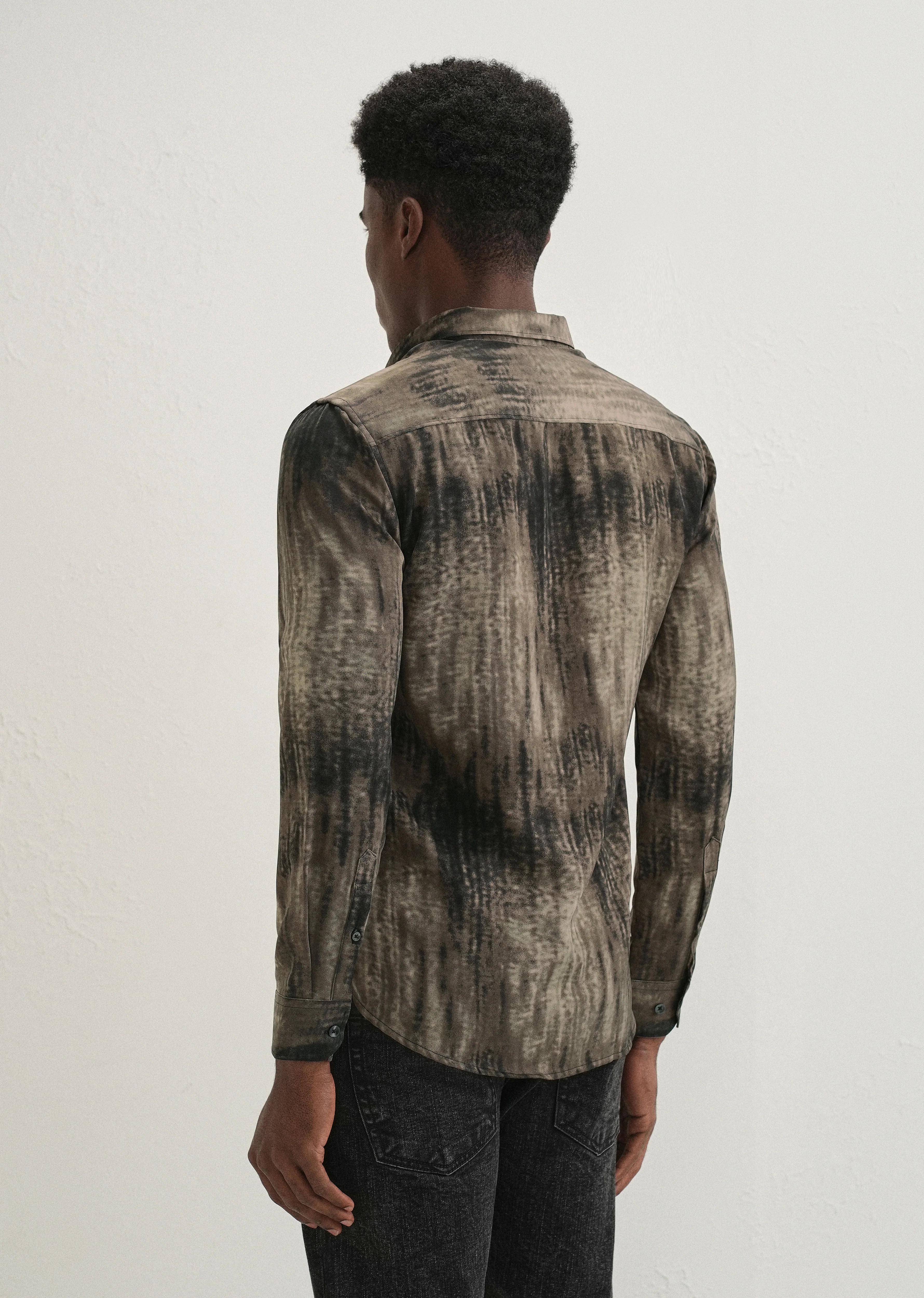 Brown Fade Abstract Printed Shirt - Image 4
