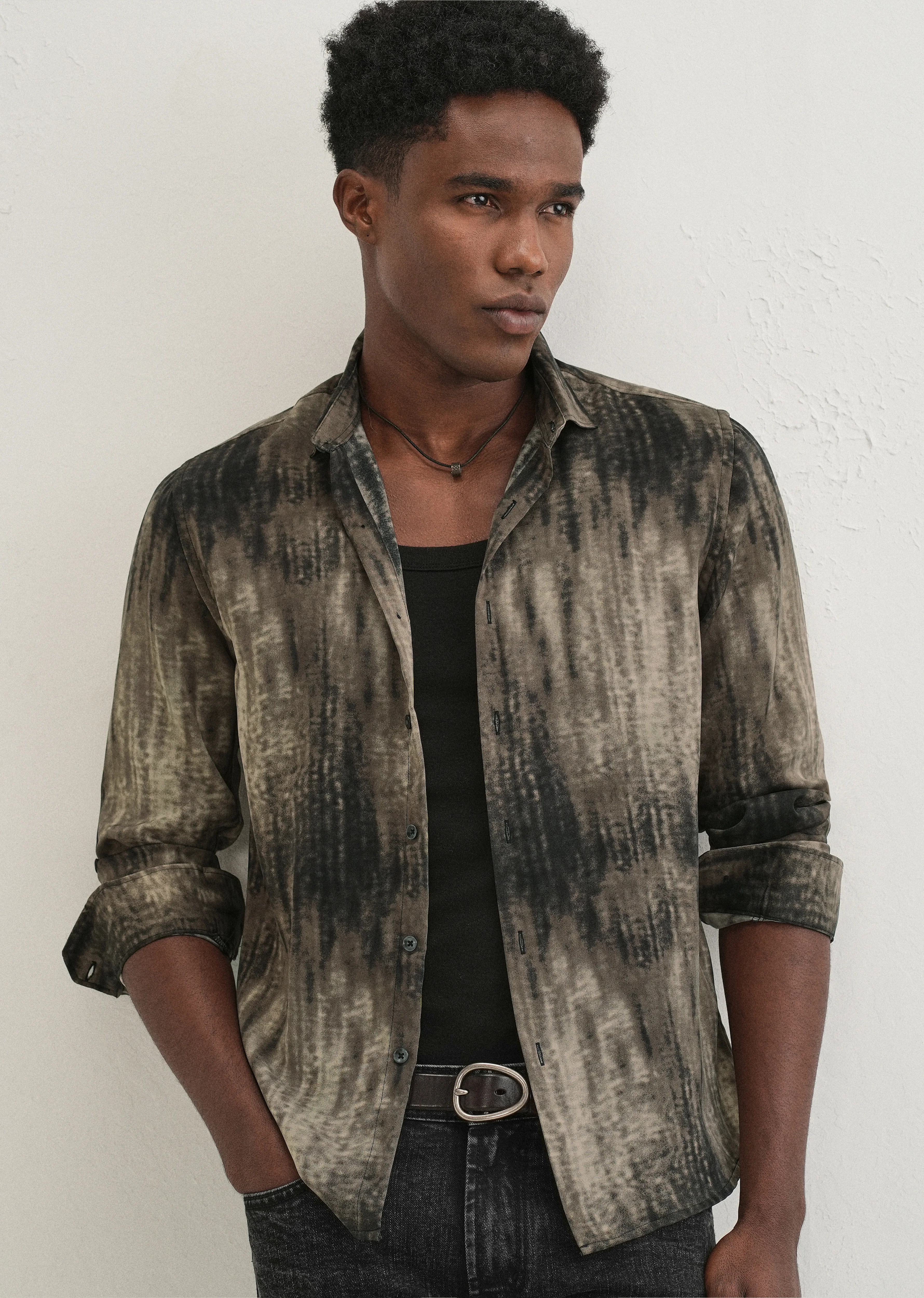 Brown Fade Abstract Printed Shirt - Image 7