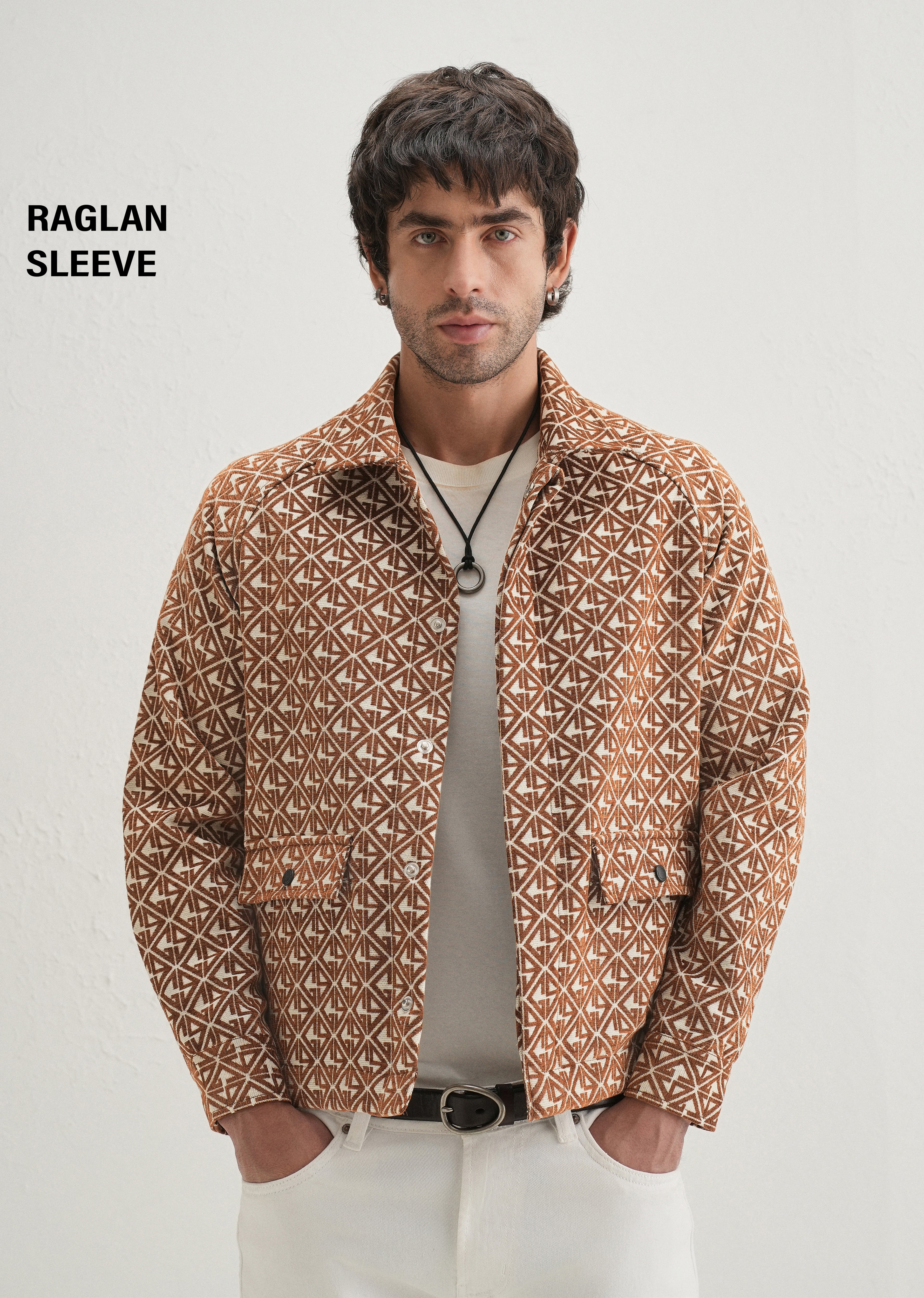 Brown Geometric Pattern Shacket - Image 8