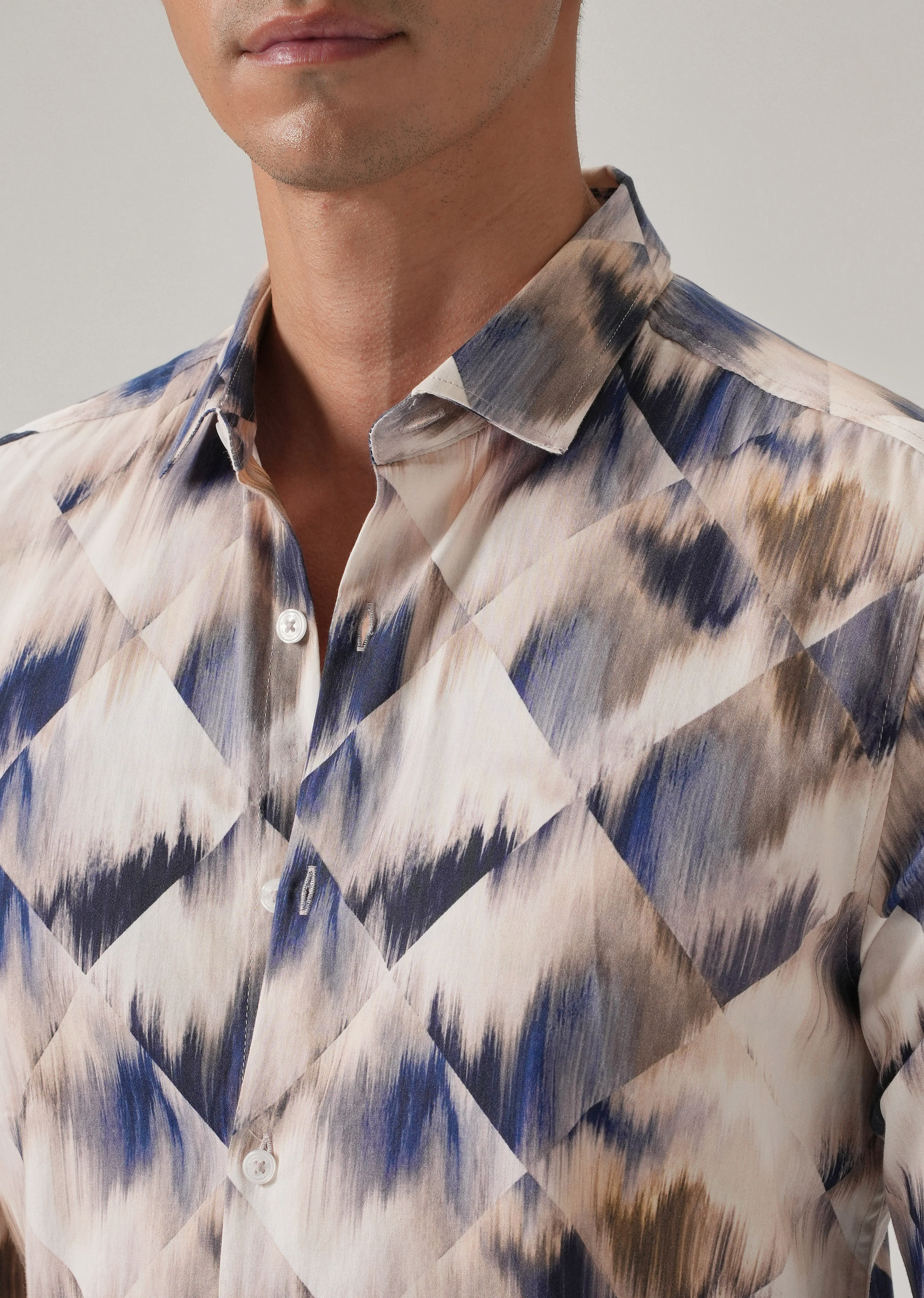 Brown Geometric Print Shirt - Image 5