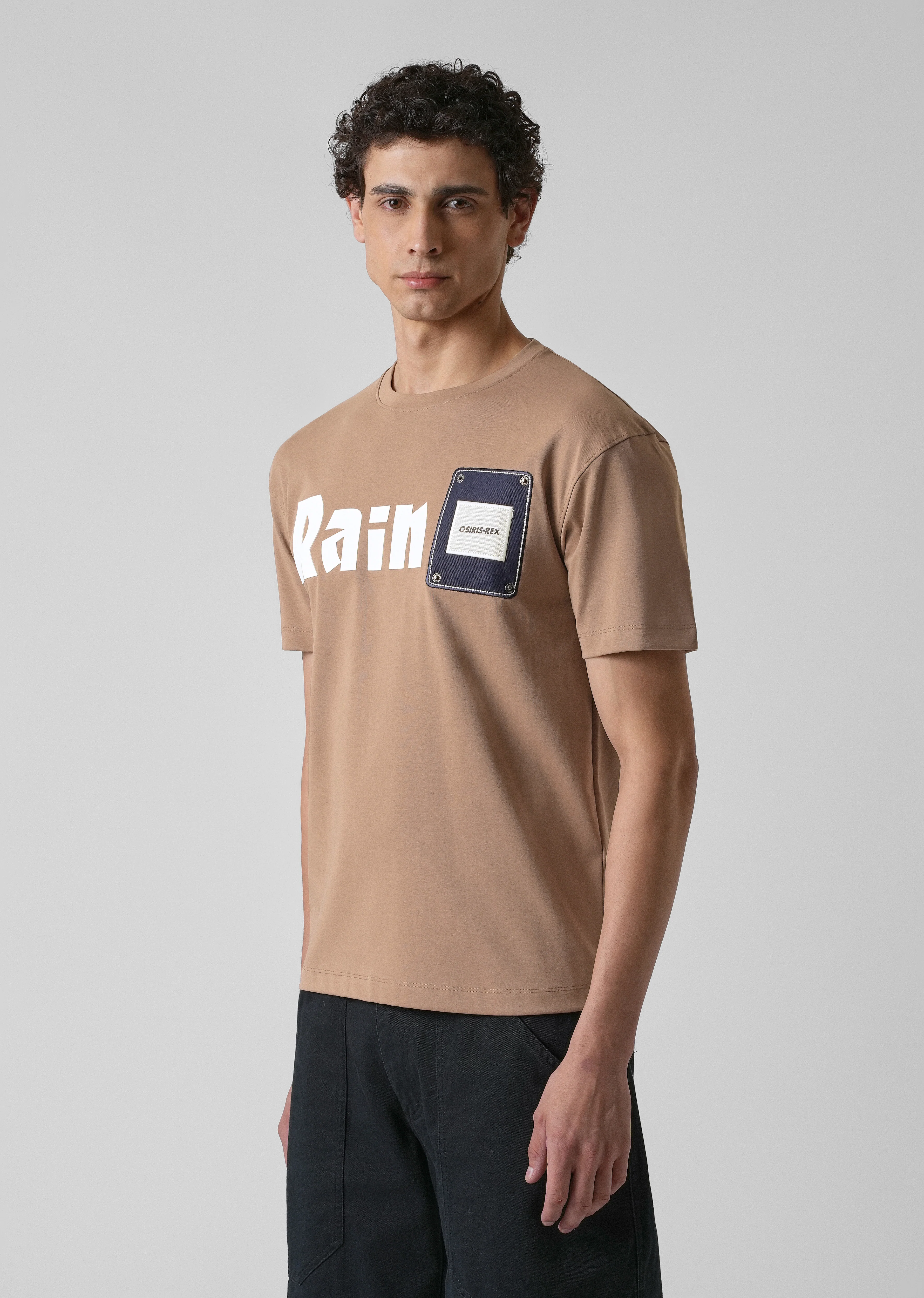 Brown Printed Patch Slim Fit T-shirt - Image 4