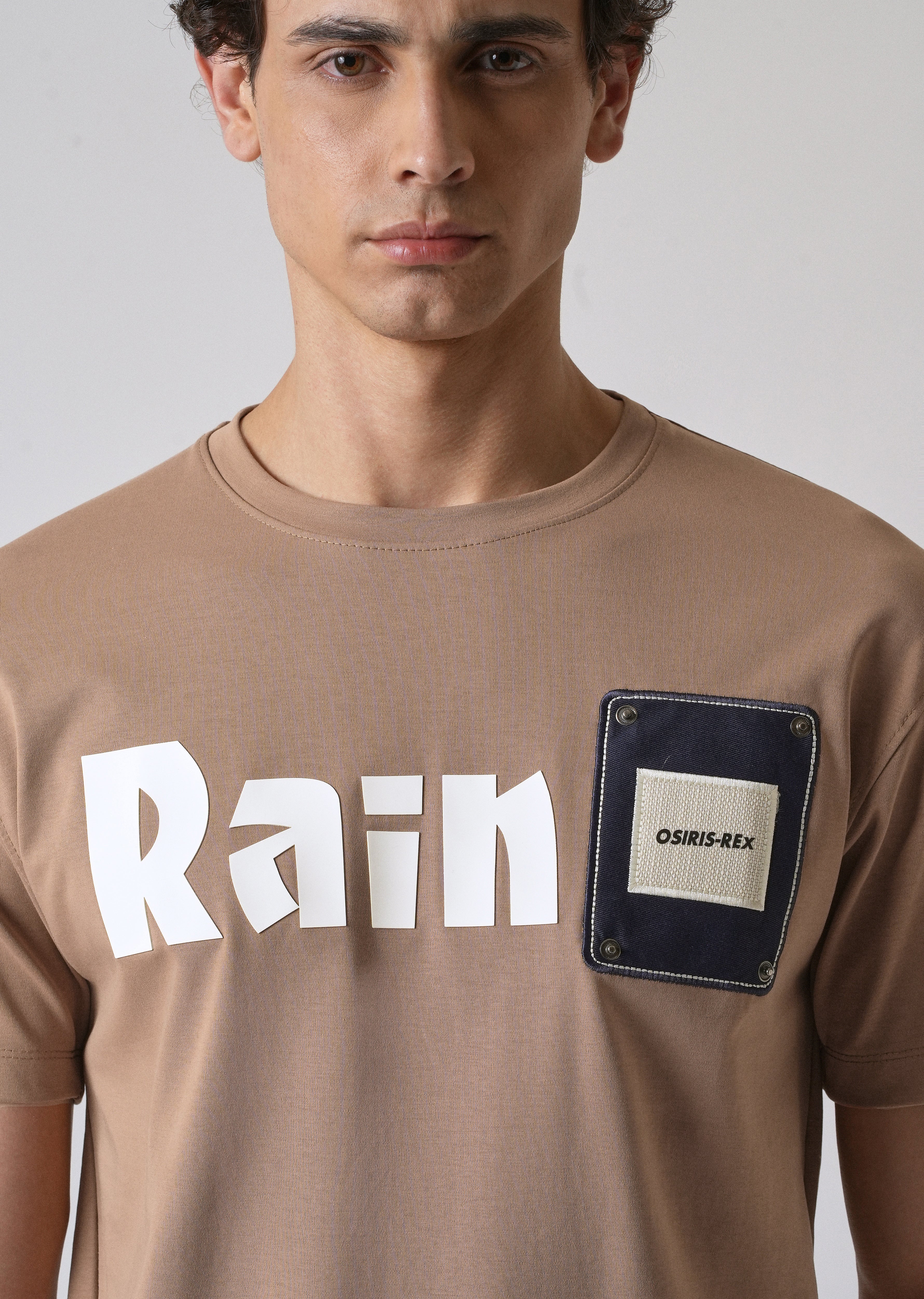 Brown Printed Patch Slim Fit T-shirt - Image 5