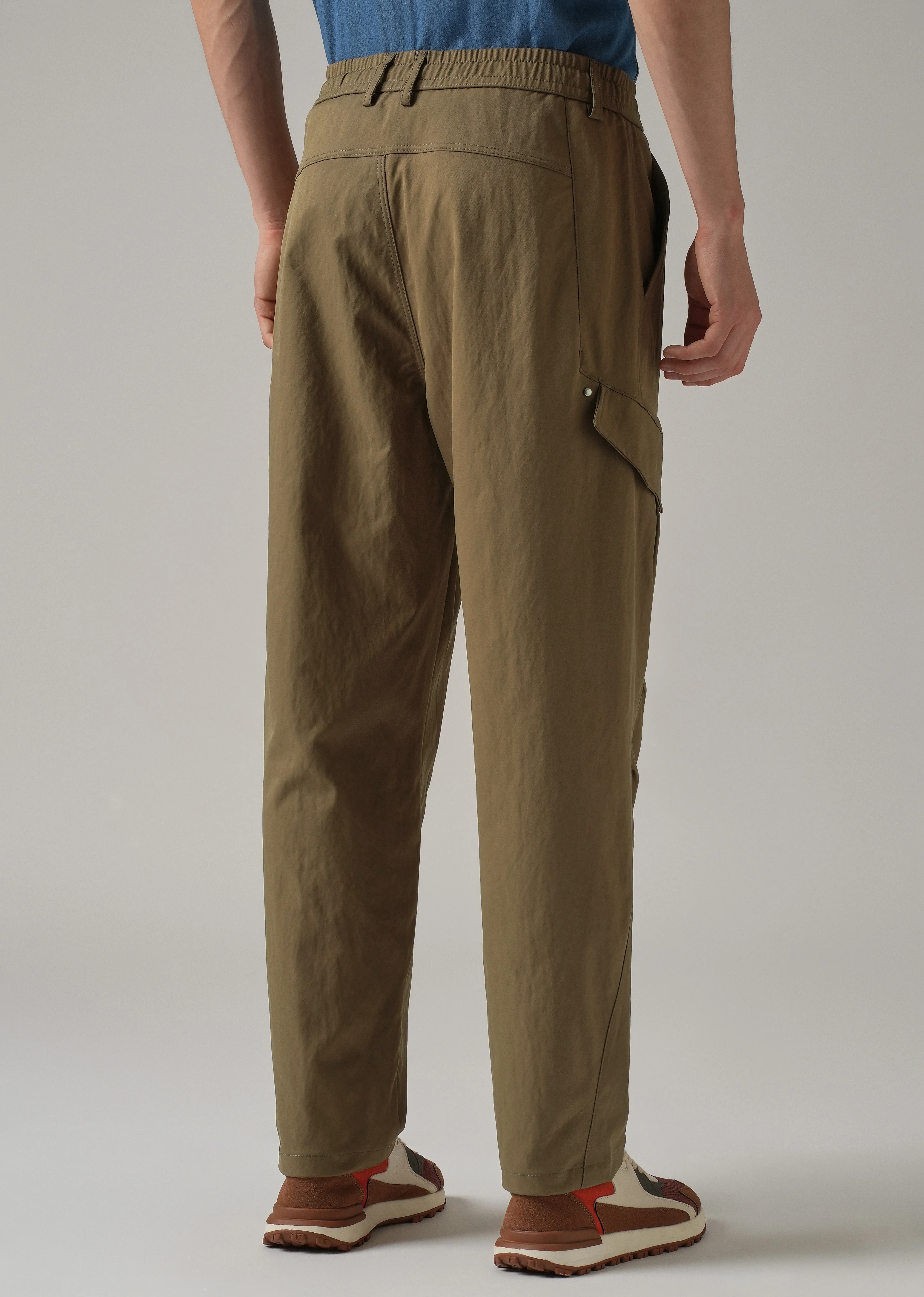Brown Stone Wash Cargo Pants - Image 2