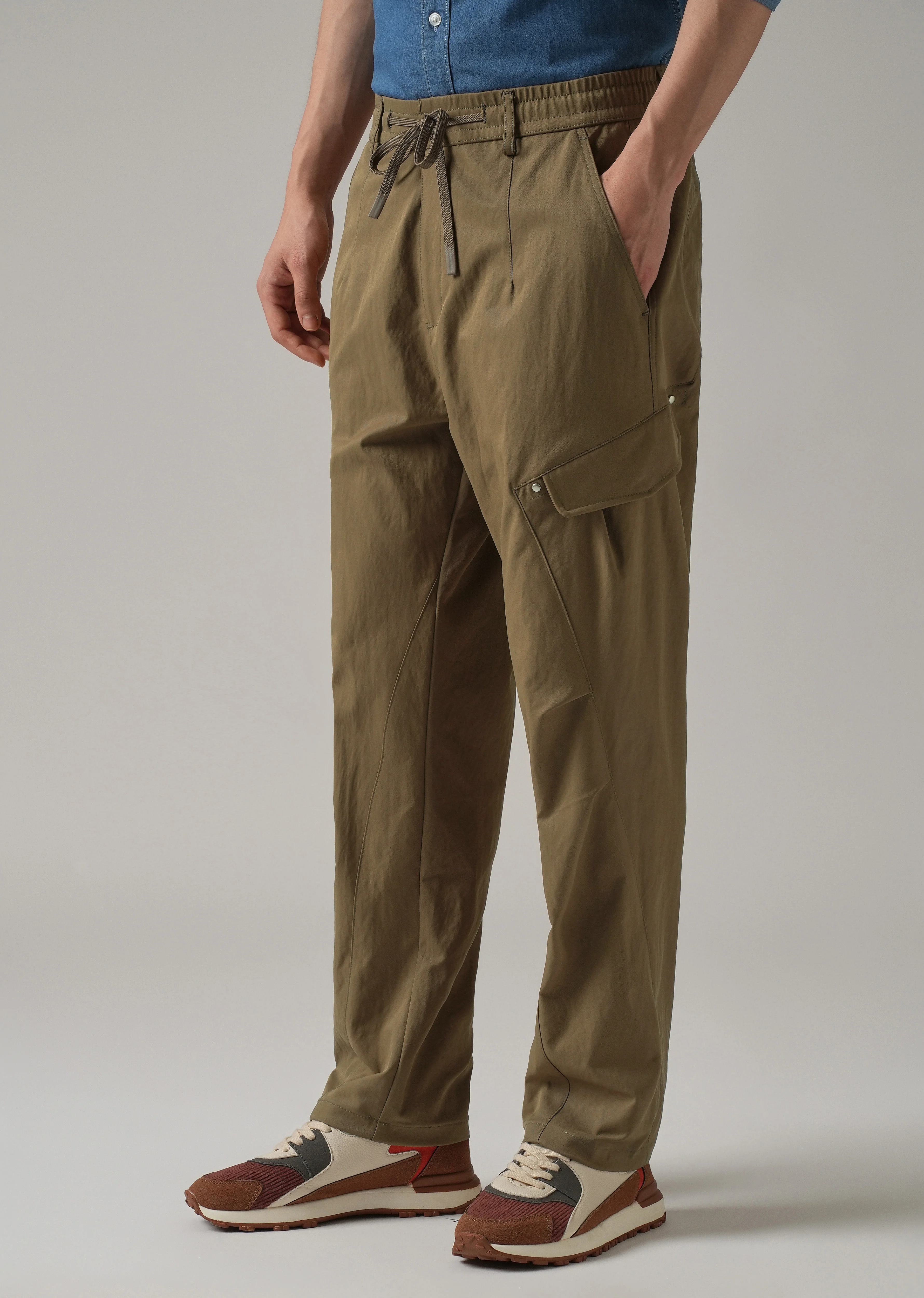 Brown Stone Wash Cargo Pants - Image 4
