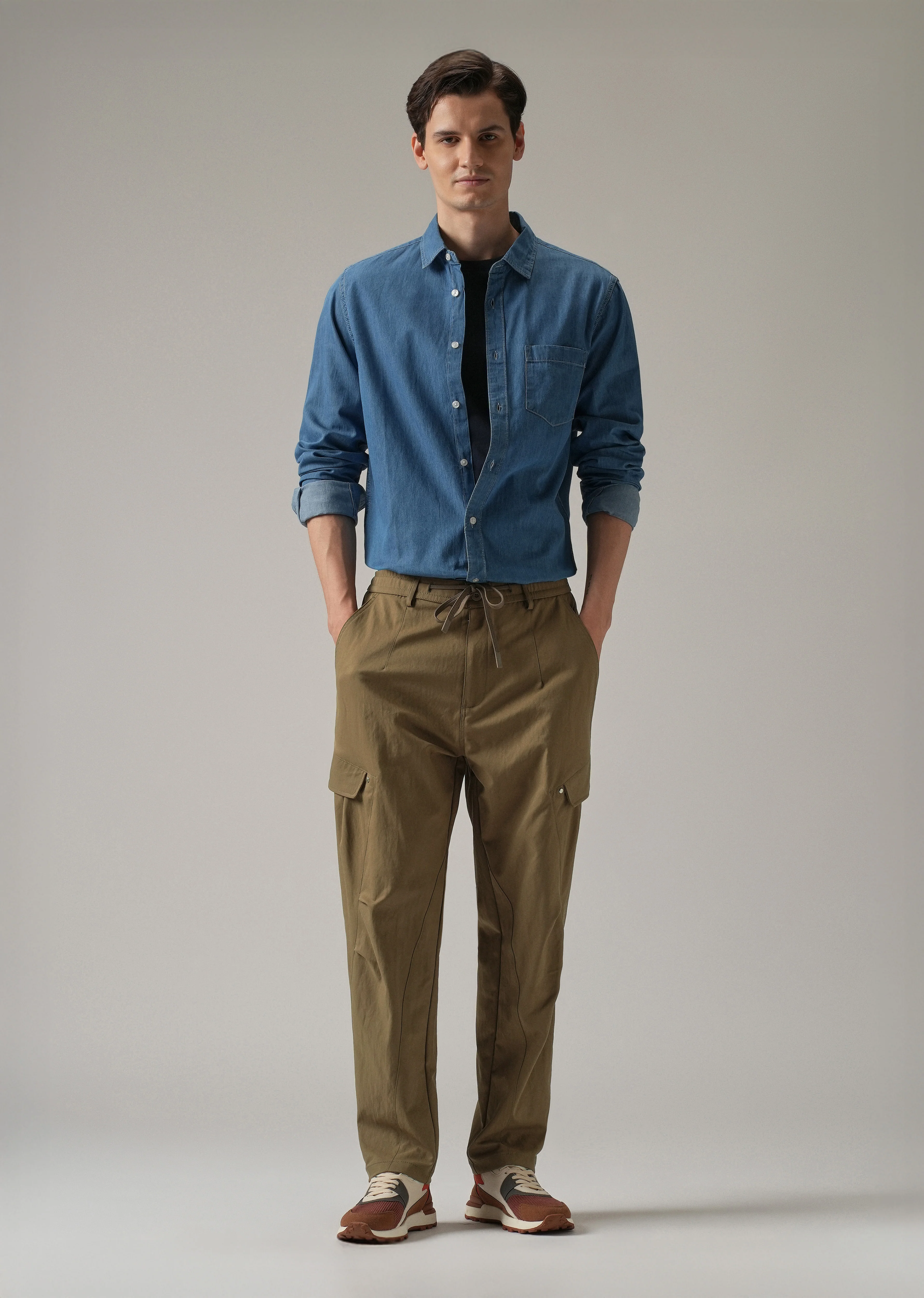 Brown Stone Wash Cargo Pants - Image 6