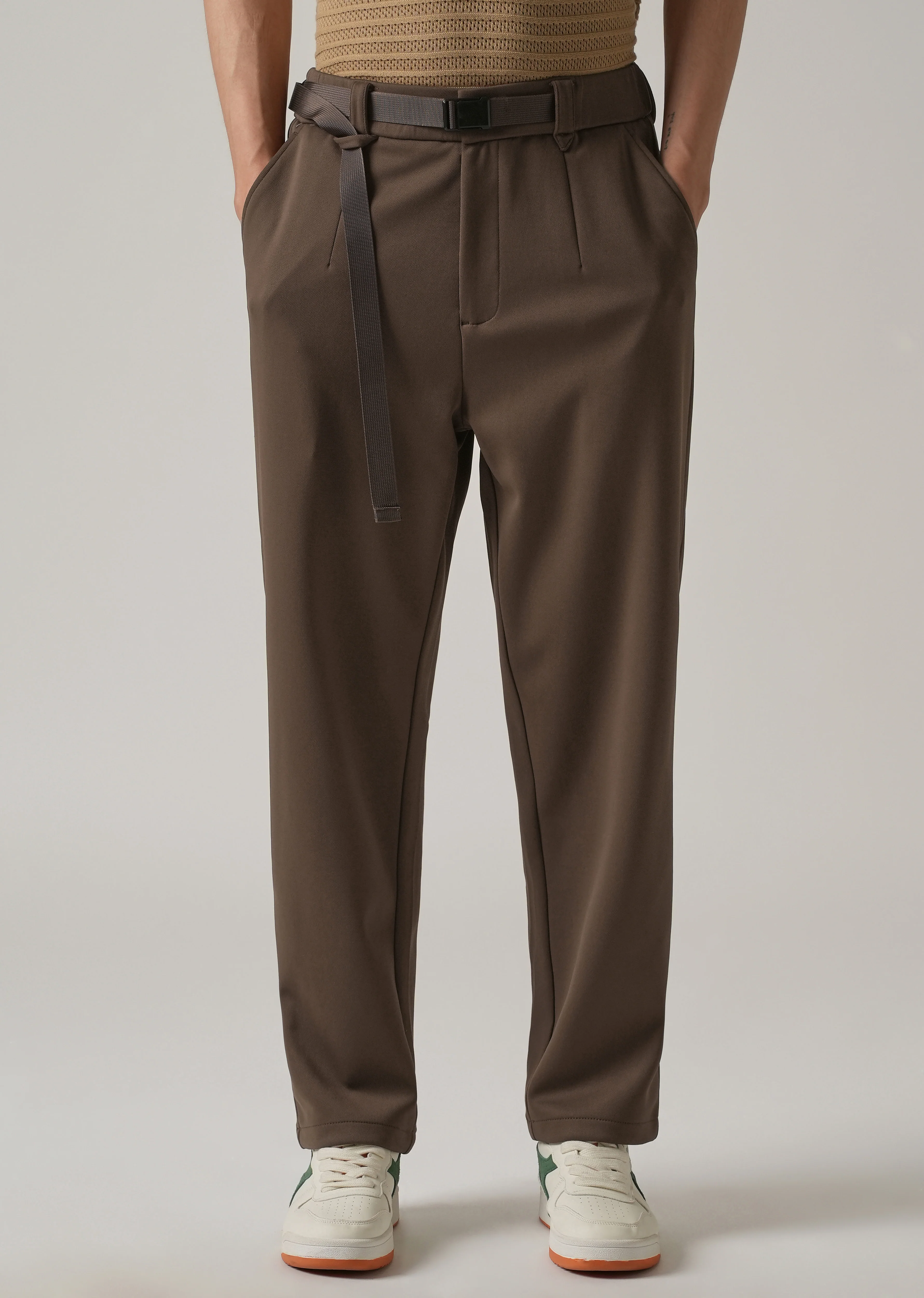 Brown Stretch Elasticated Pant - Image 7