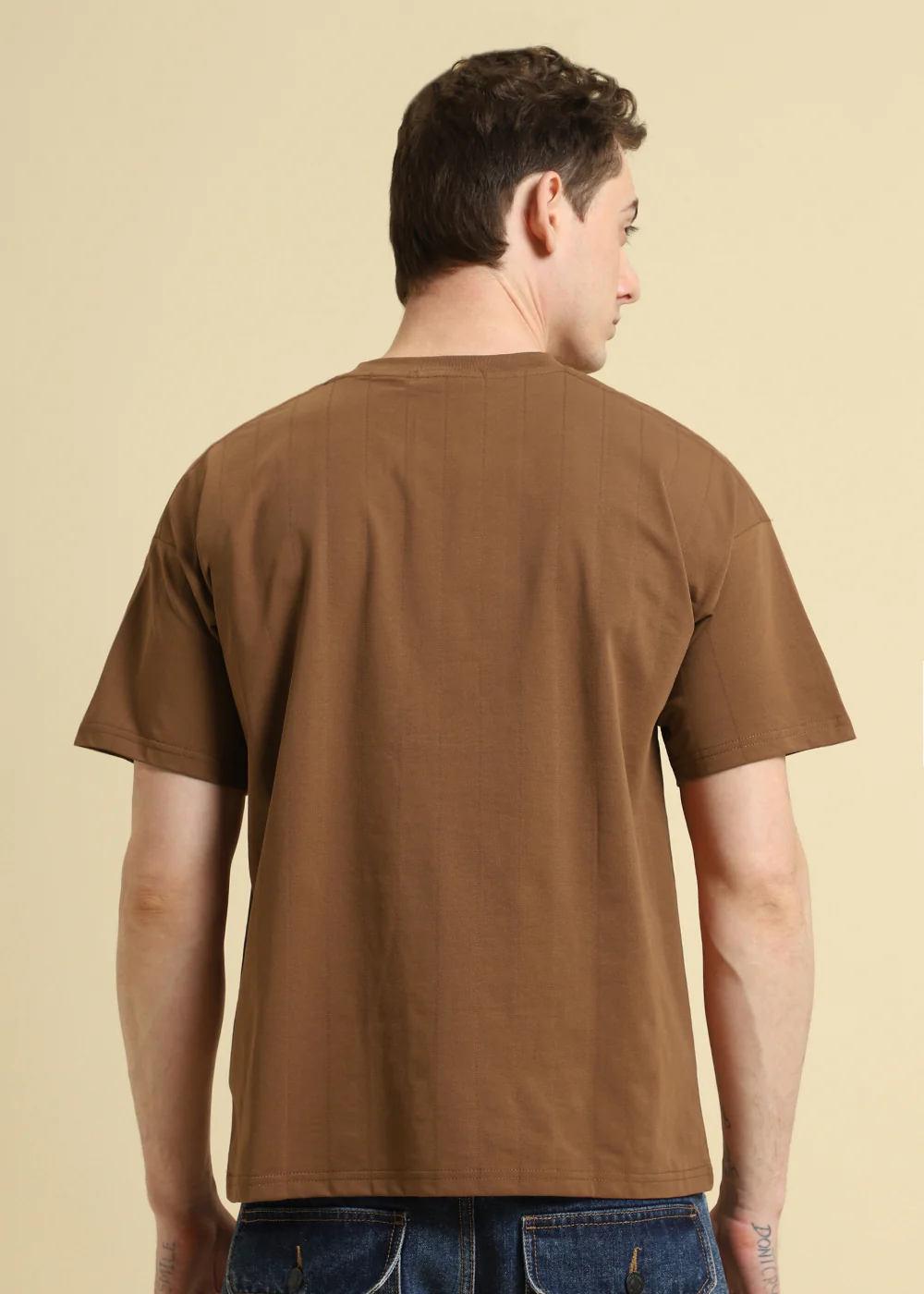 Brown Striped Oversized T-shirt - Image 4
