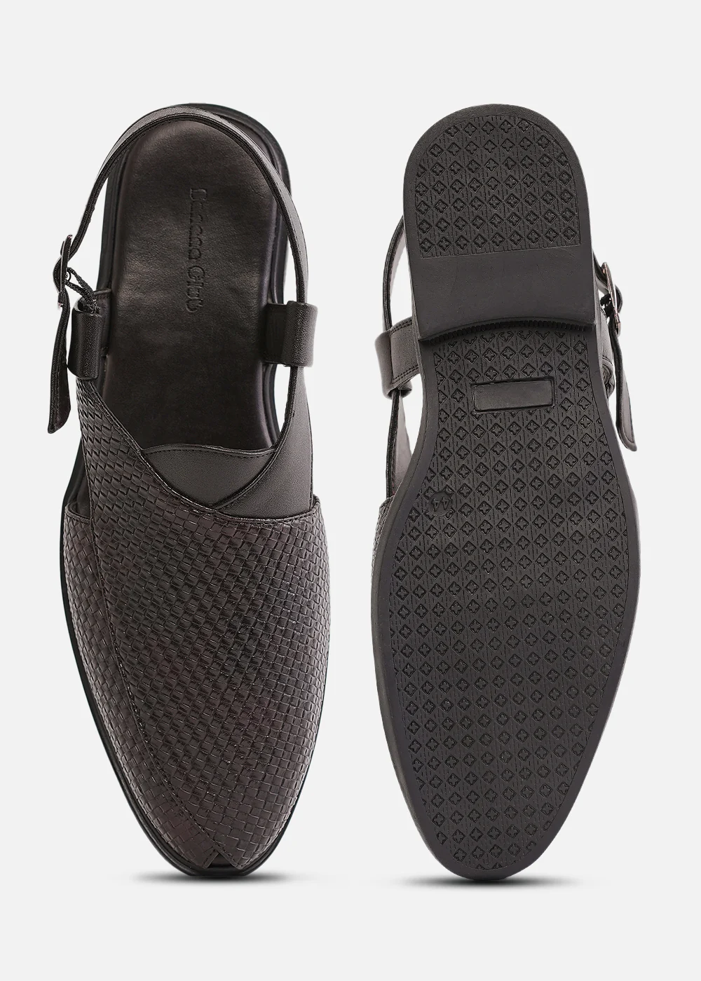 Brown Textured Back Strap Comfort Sandals - Image 6