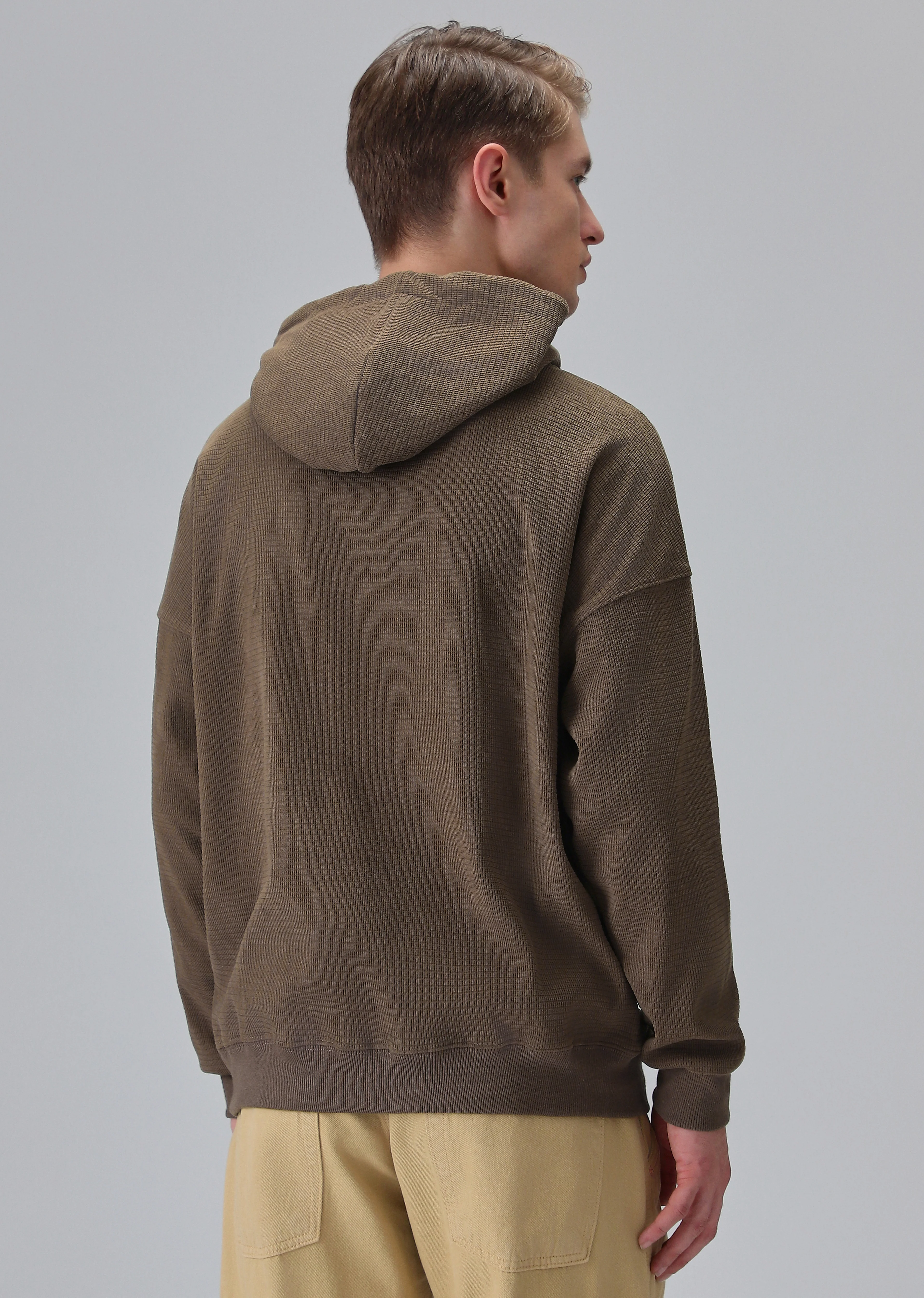 Brown Textured Hoodie - Image 2