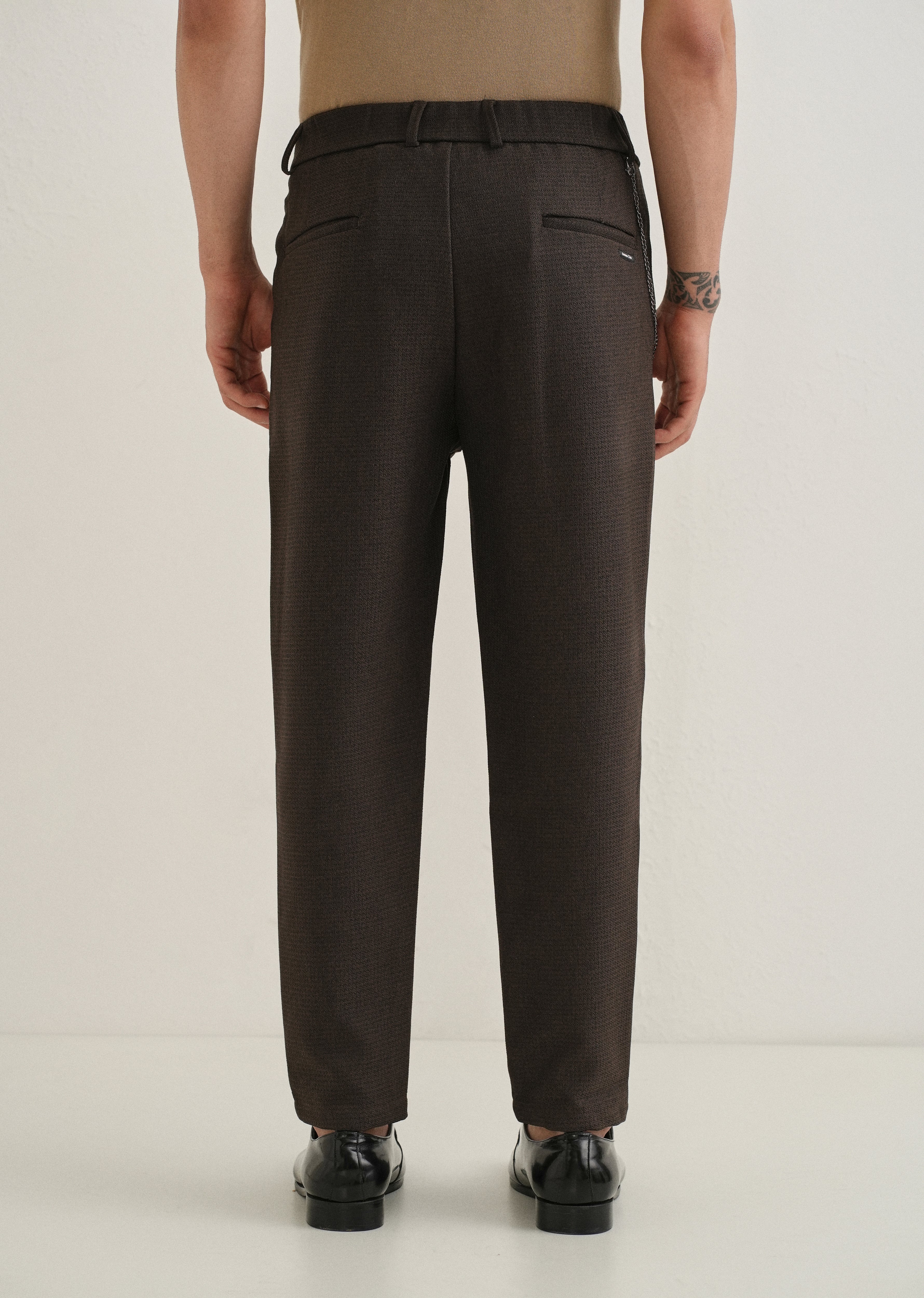 Brown Textured Korean Pant - Image 2