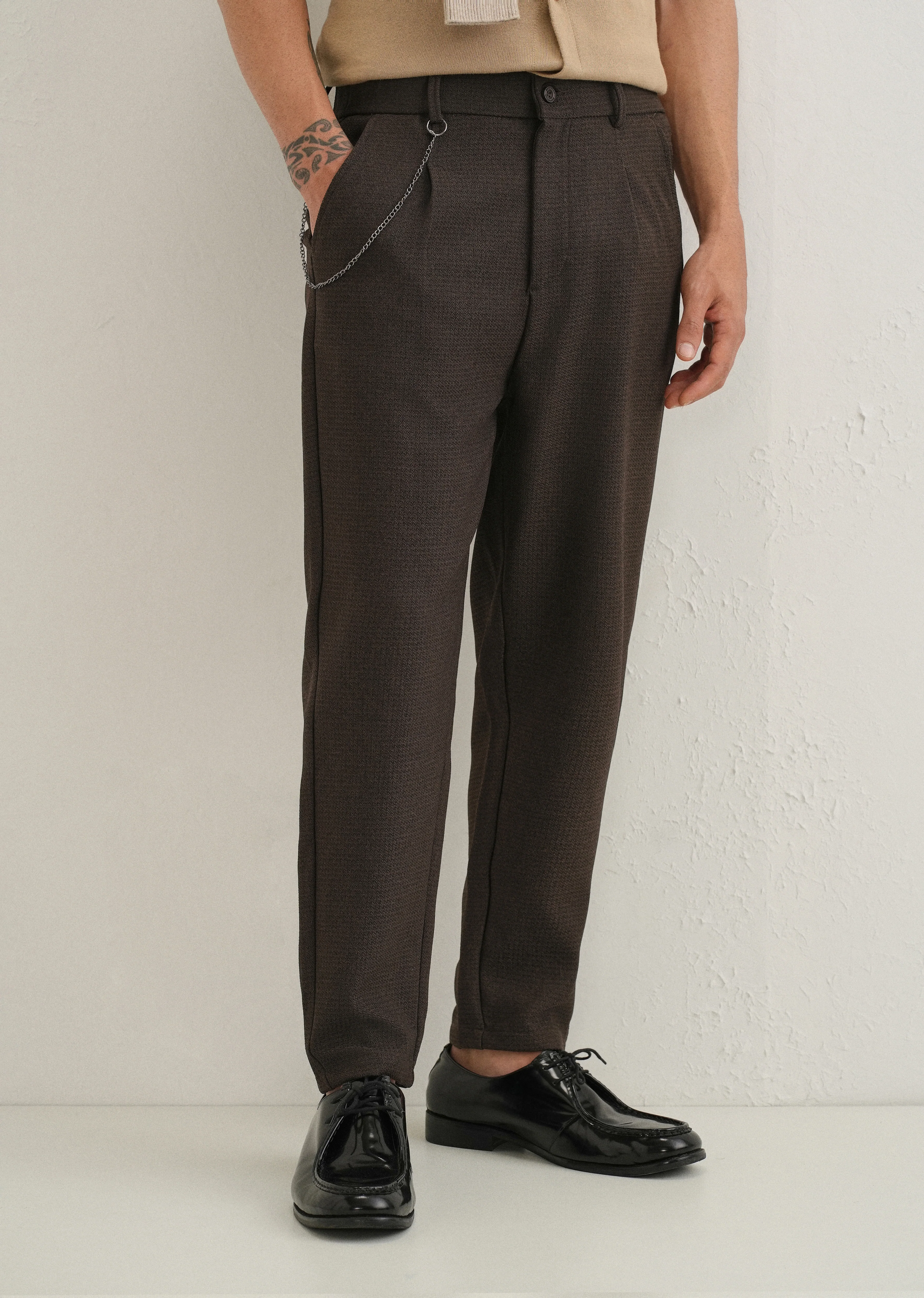 Brown Textured Korean Pant - Image 7