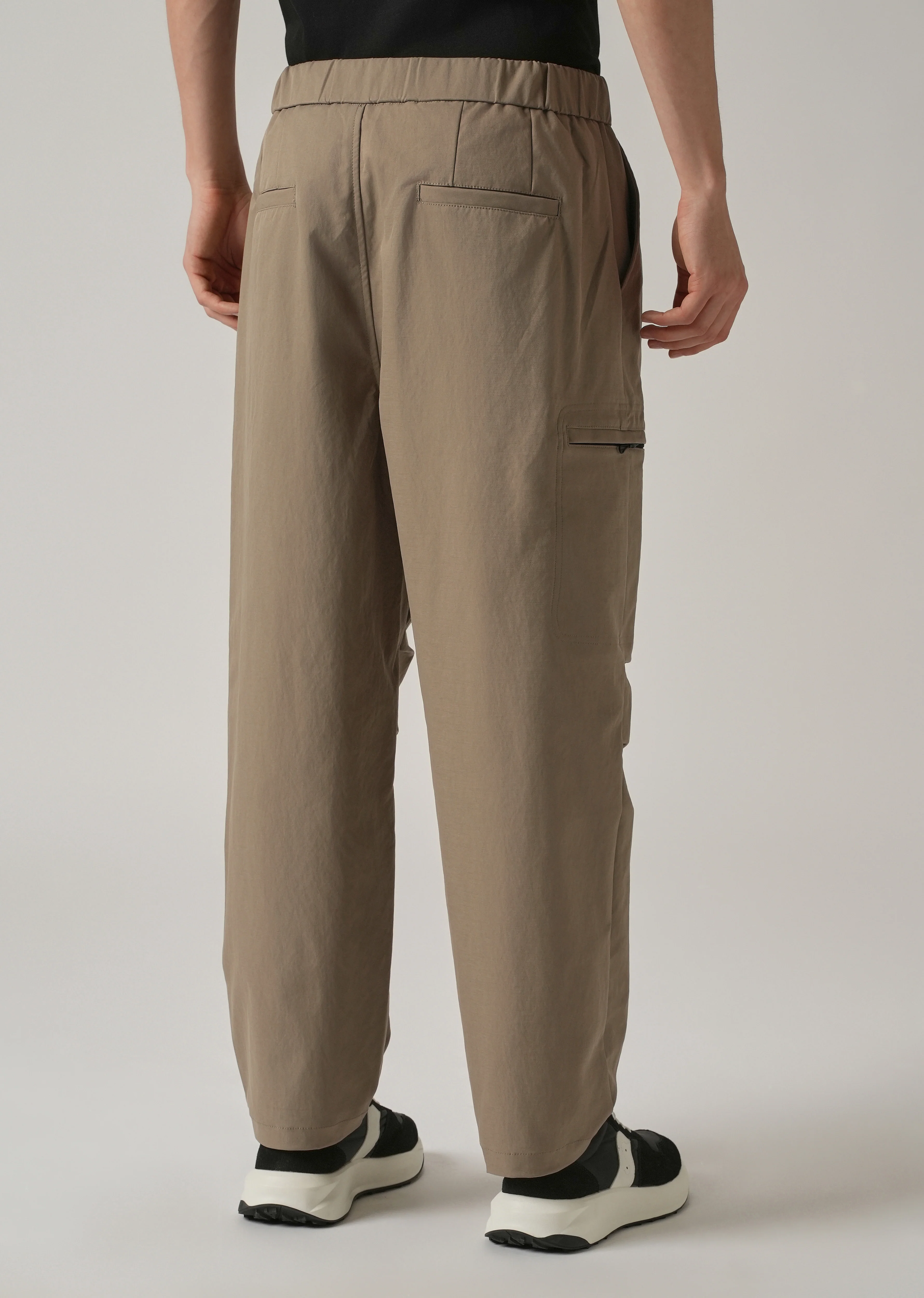 Brown Twill Belt Relaxed Fit Pant - Image 2