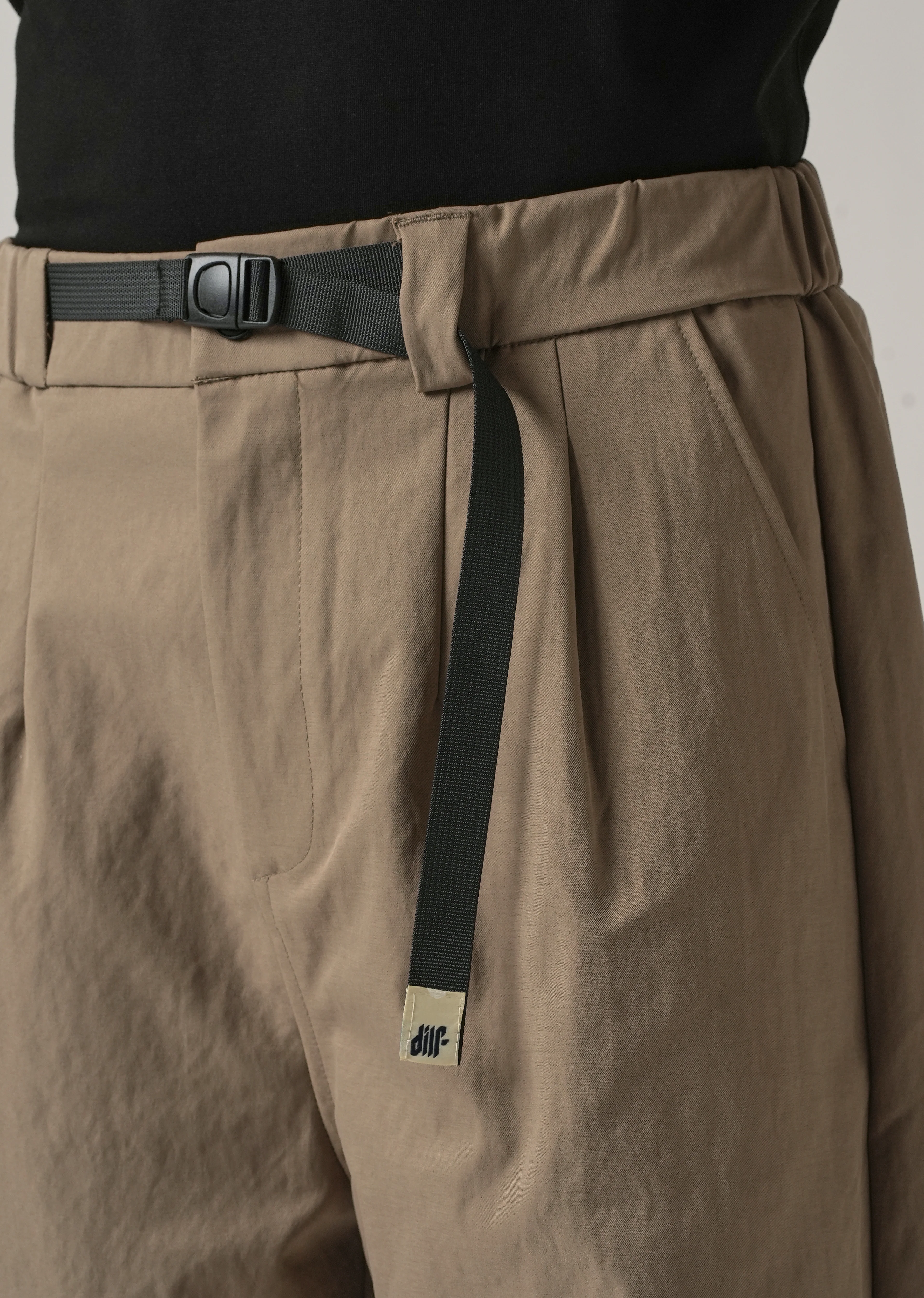 Brown Twill Belt Relaxed Fit Pant - Image 5