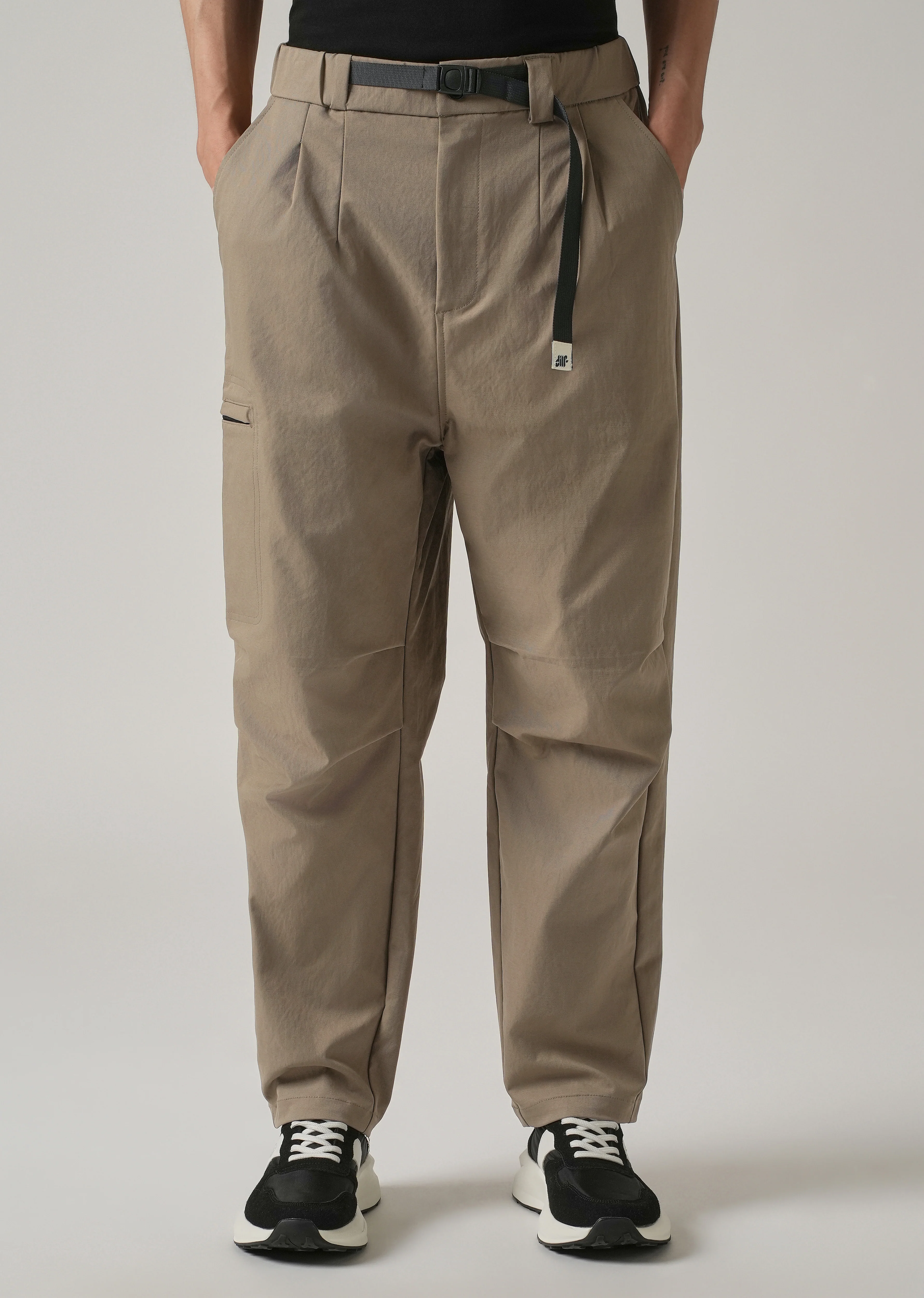 Brown Twill Belt Relaxed Fit Pant - Image 7