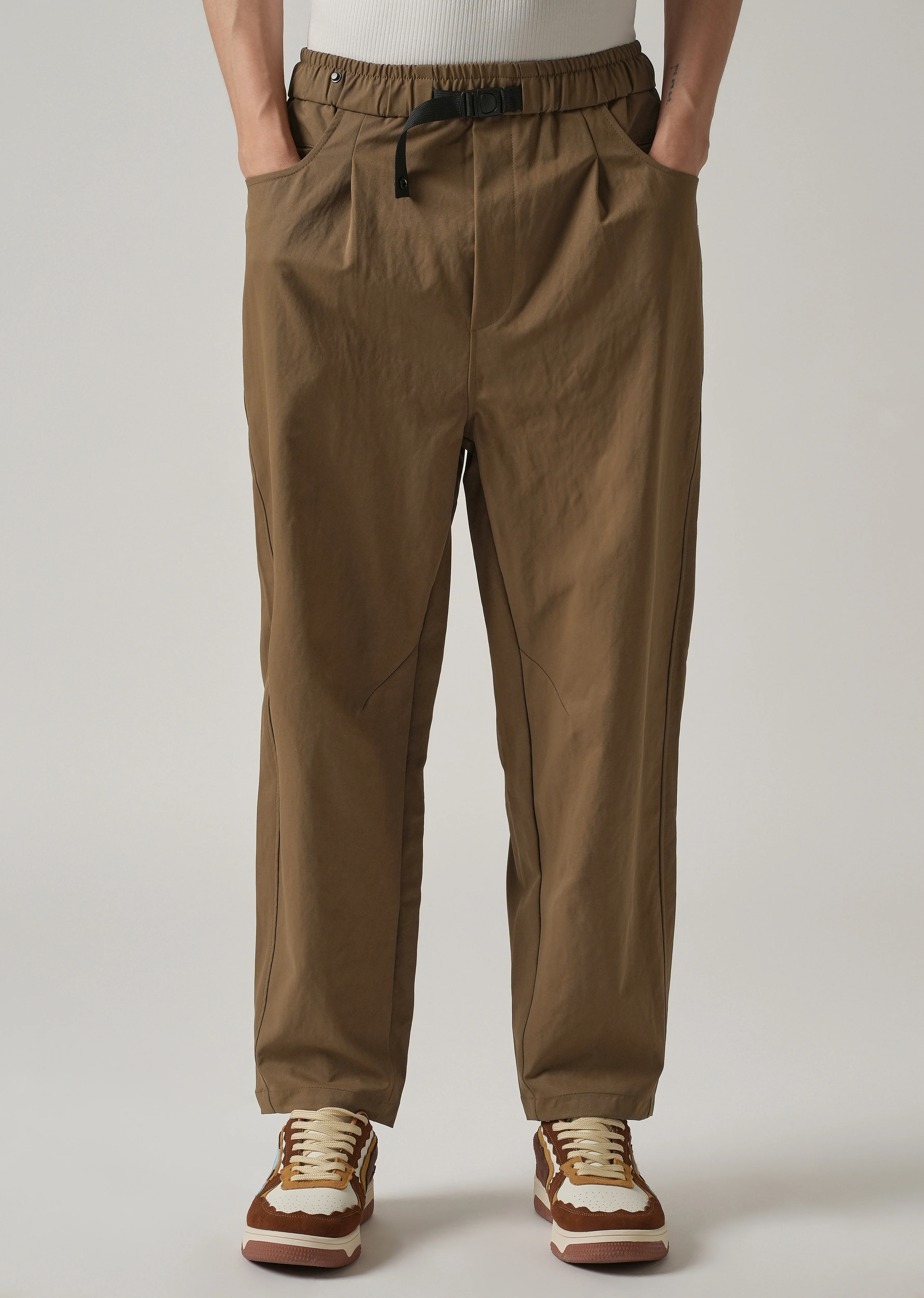 Brown Twill Relaxed Fit Pant - Image 7