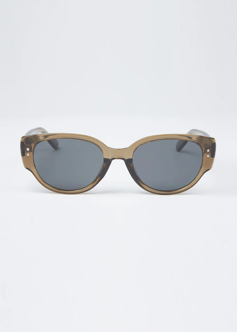 Brown Unisex Oval Sunglasses - Image 3