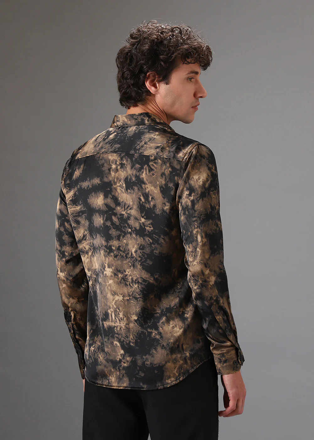 Brown Wash Abstract Printed Shirt - Image 4