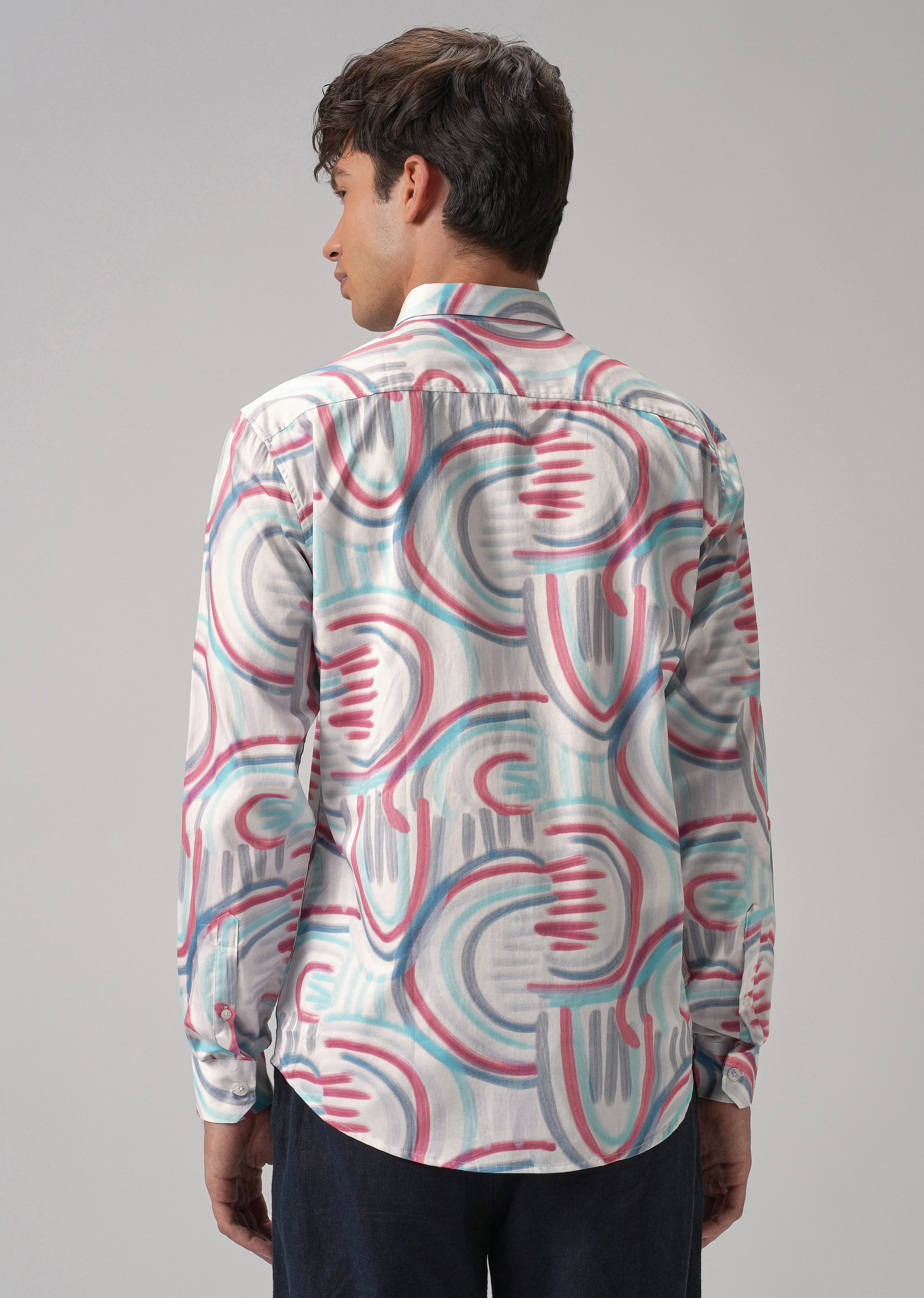 Brush Stroke Full Sleeve Printed Shirt - Image 2