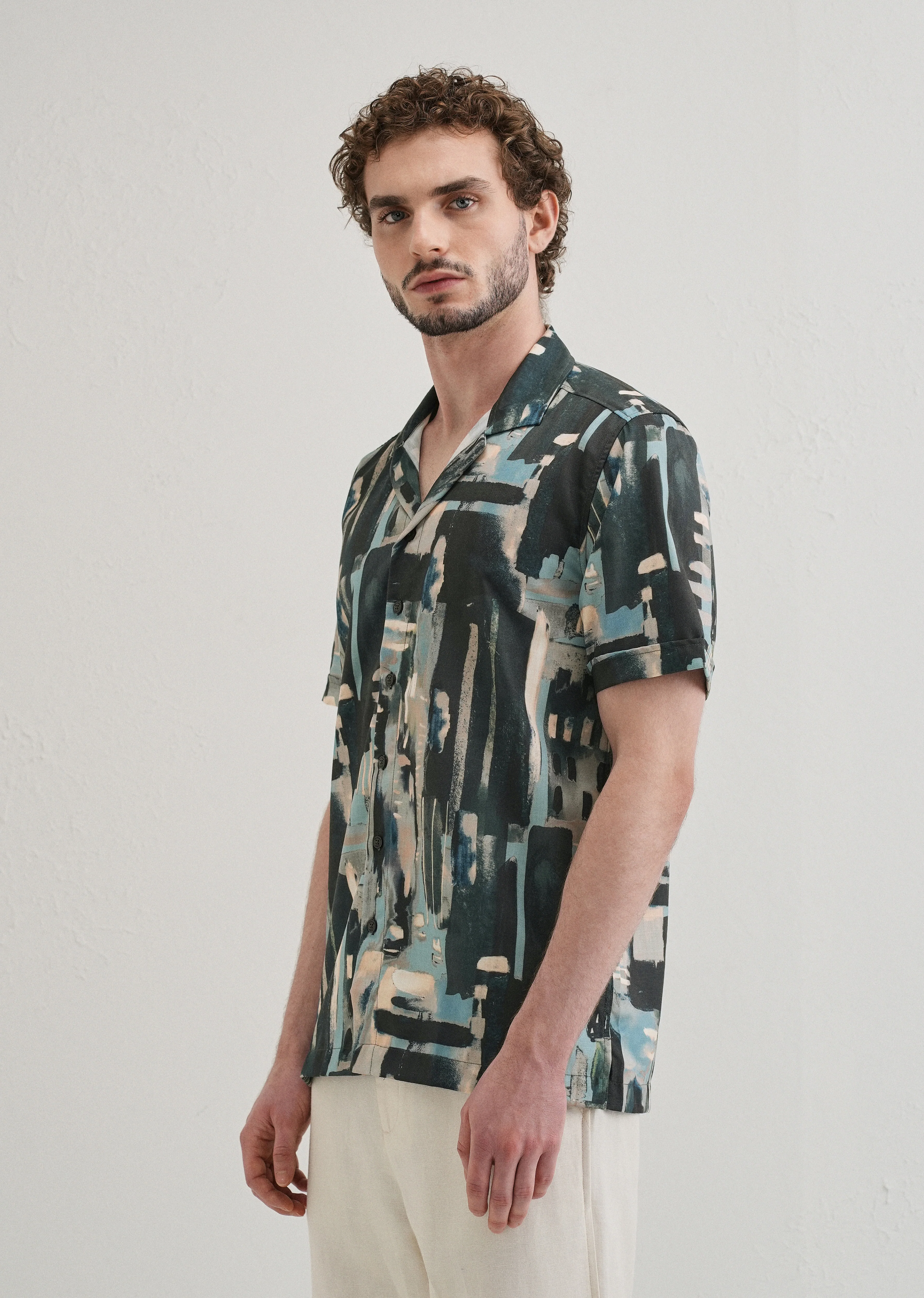 Brush Work Half Sleeve Shirt - Image 4