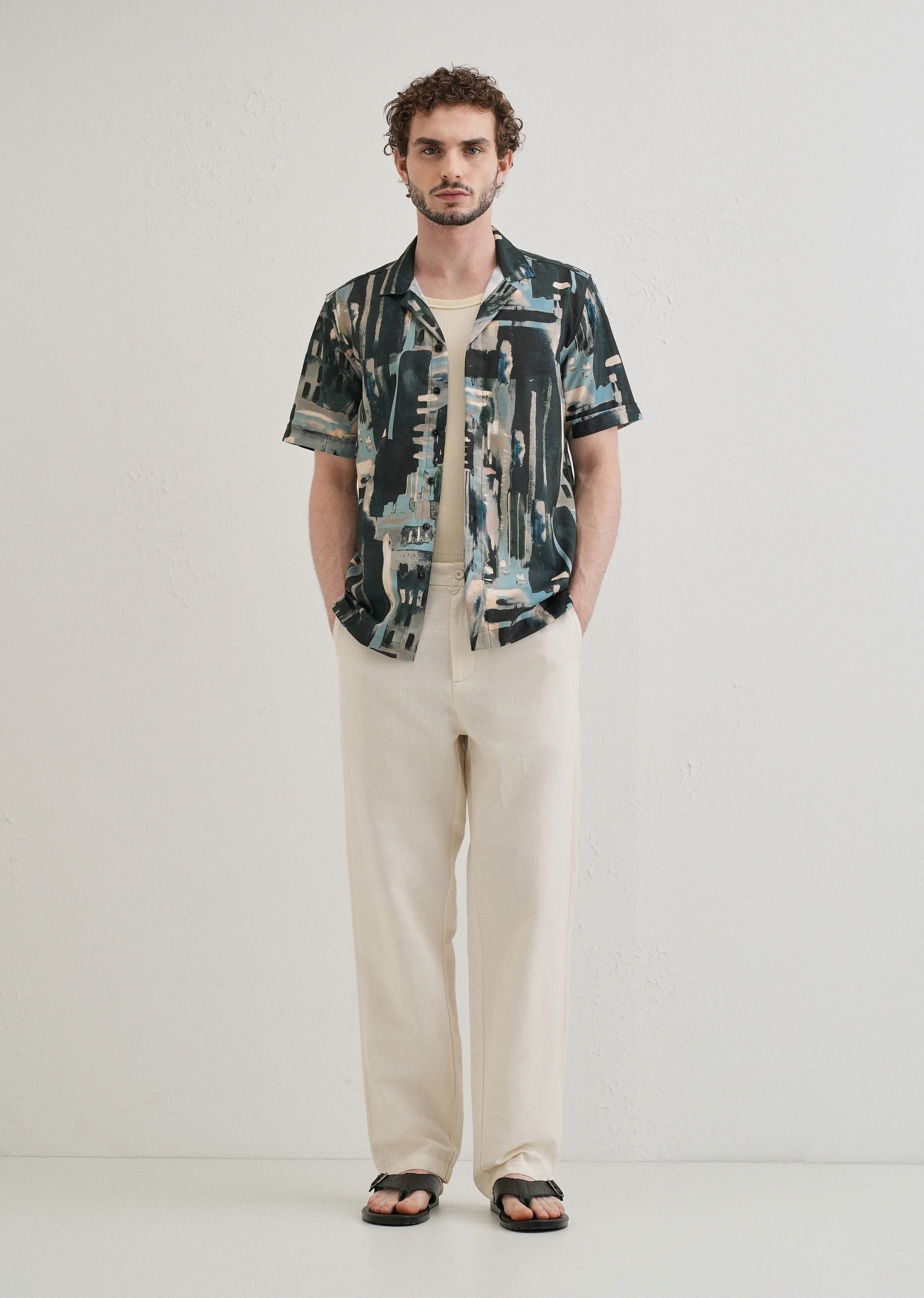 Brush Work Half Sleeve Shirt - Image 6