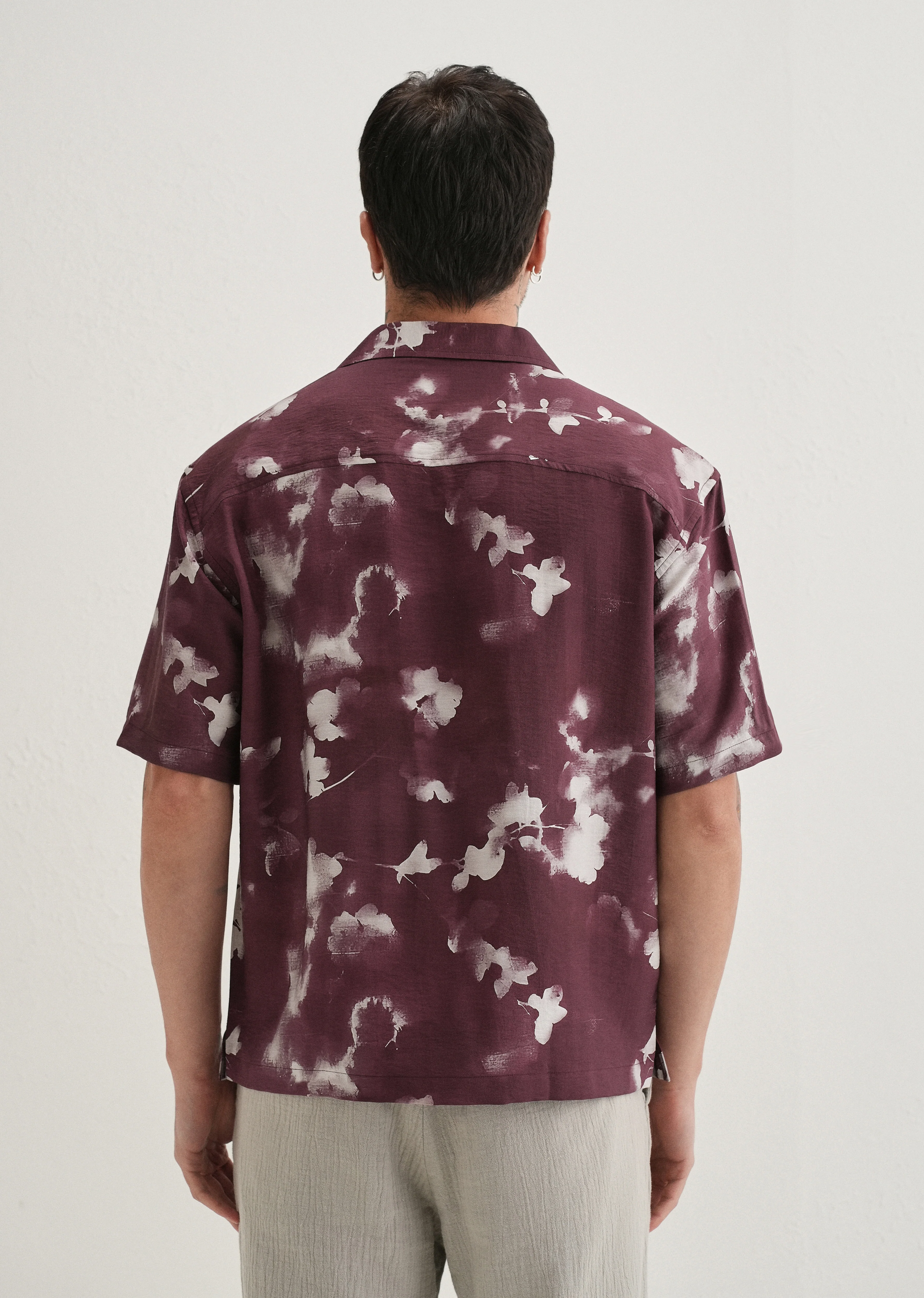 Burgundy Abstract Bloom Printed Shirt - Image 2